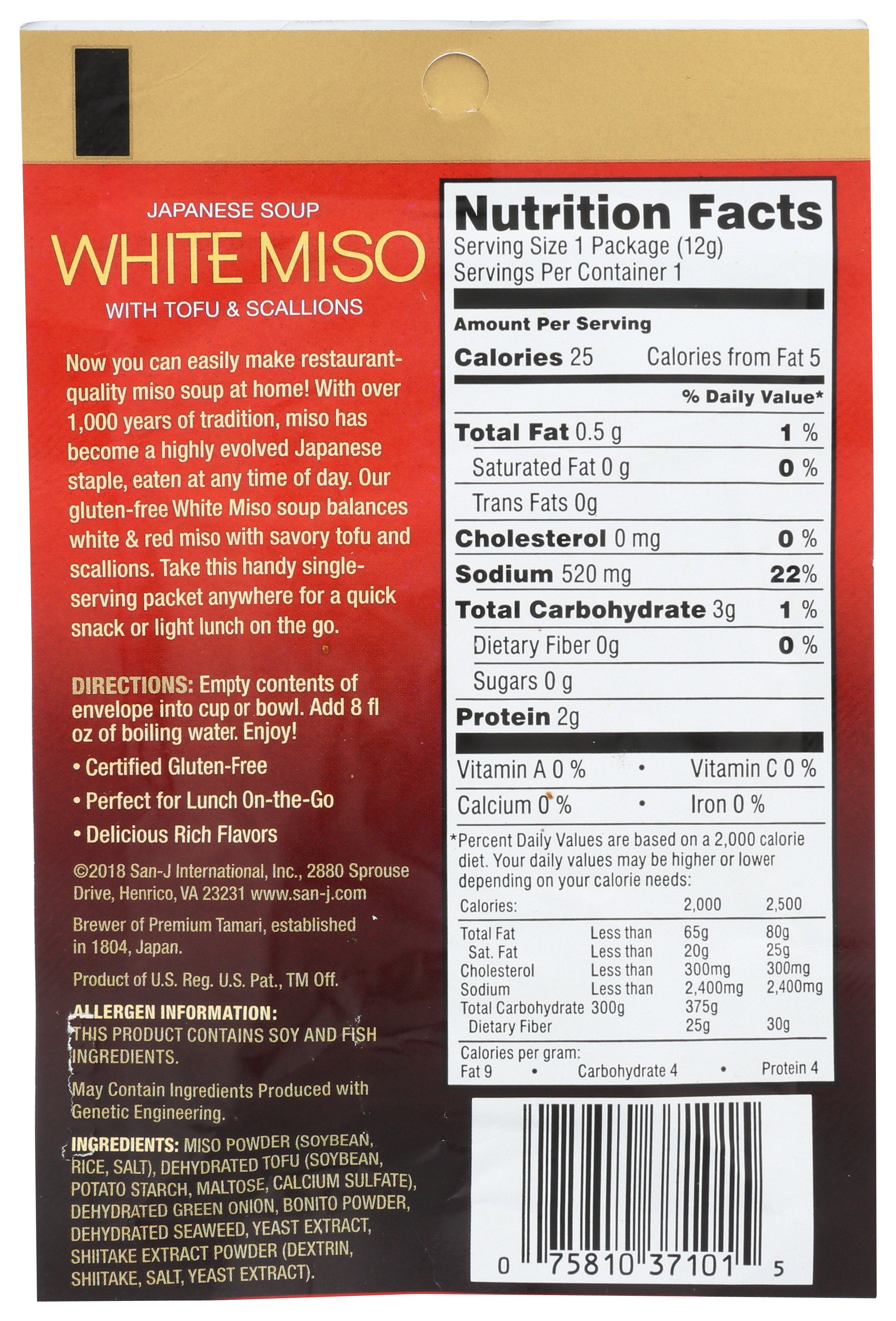 SAN J SOUP MIX GF MISO WHITE - Case of 36