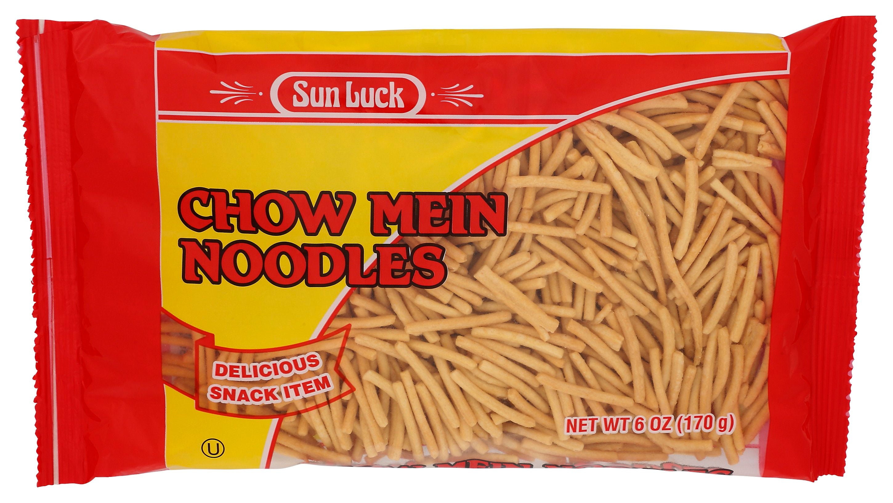 SUN LUCK NOODLE CHOW MEIN FOIL PK - Case of 12 [Chow Mein Noodles - 6 OZ]