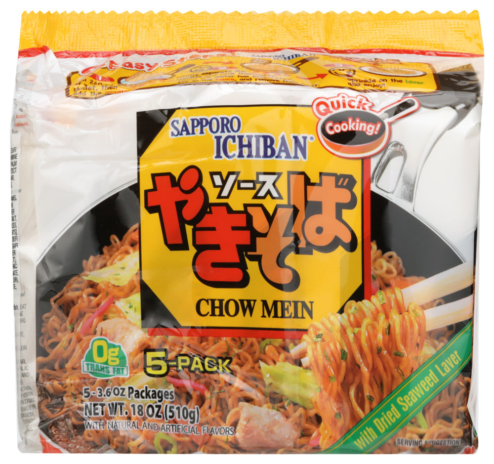 Sapporo Chow Mein Yakisoba - Case of 6 - 5 pouches/3.6 oz