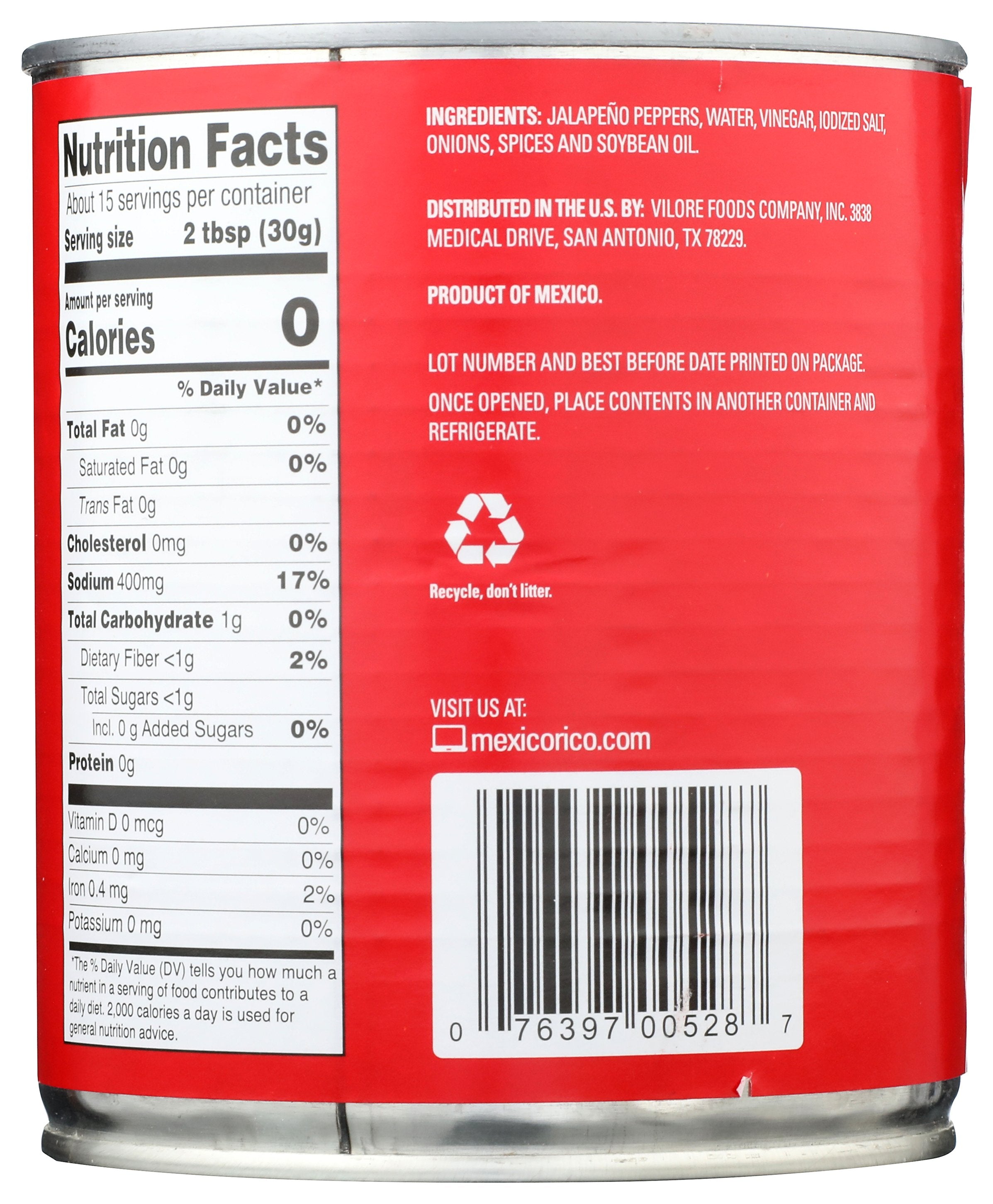 LA COSTENA PEPPER JALAPENO NACHO - Case of 12 [LA COSTENA - NACHOS PICKLED JALAPENO PEPPERS - 26 OUNCE - 26 OZ]