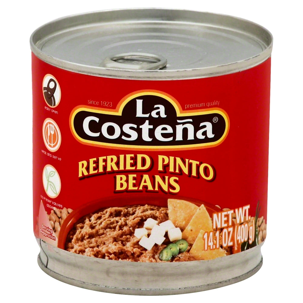 La Costena Bean Refried Pinto - Case of 12 - 14.1 oz