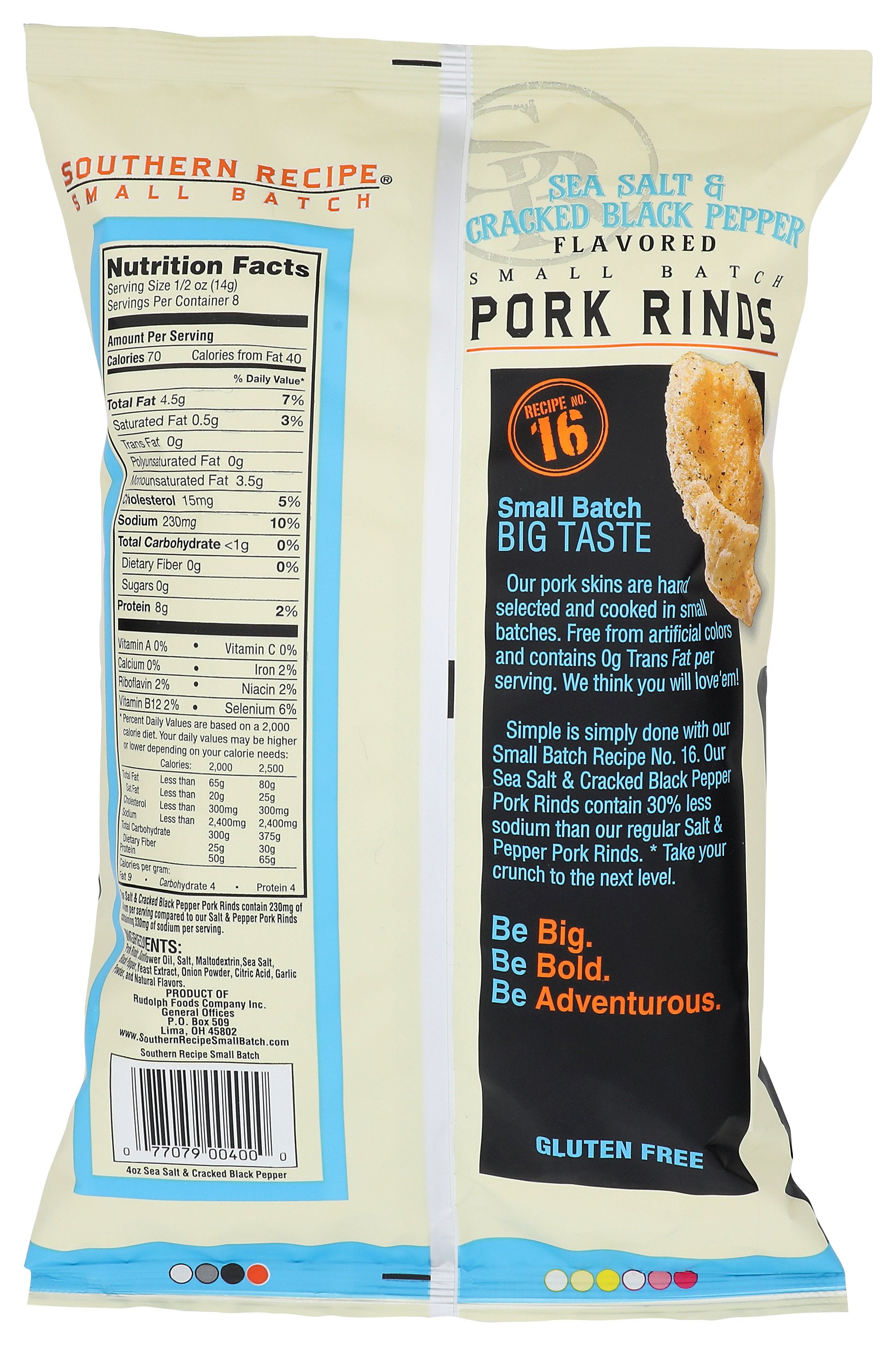 SOUTHERN RECIPE SMALL BAT PORK RIND SSLT CRAC - Case of 6