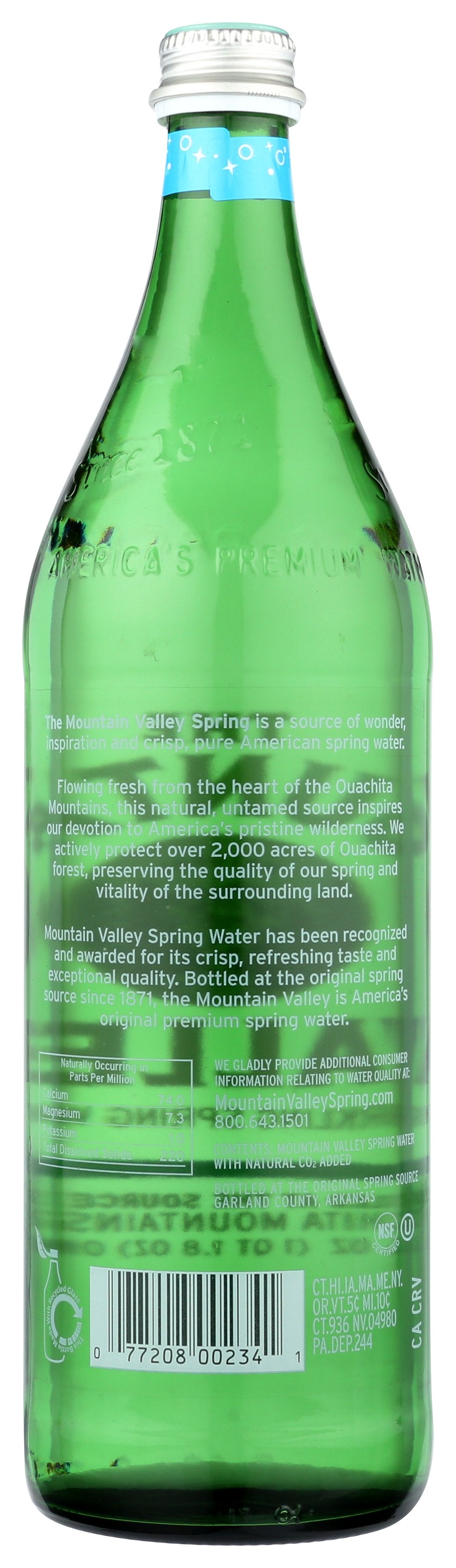 MOUNTAIN VALLEY WATER SPRKLG PREM GLSS - Case of 12 [THE MOUNTAIN VALLEY - SPARKLING WATER - 33.8 FLUID OUNCE - 1 LT]