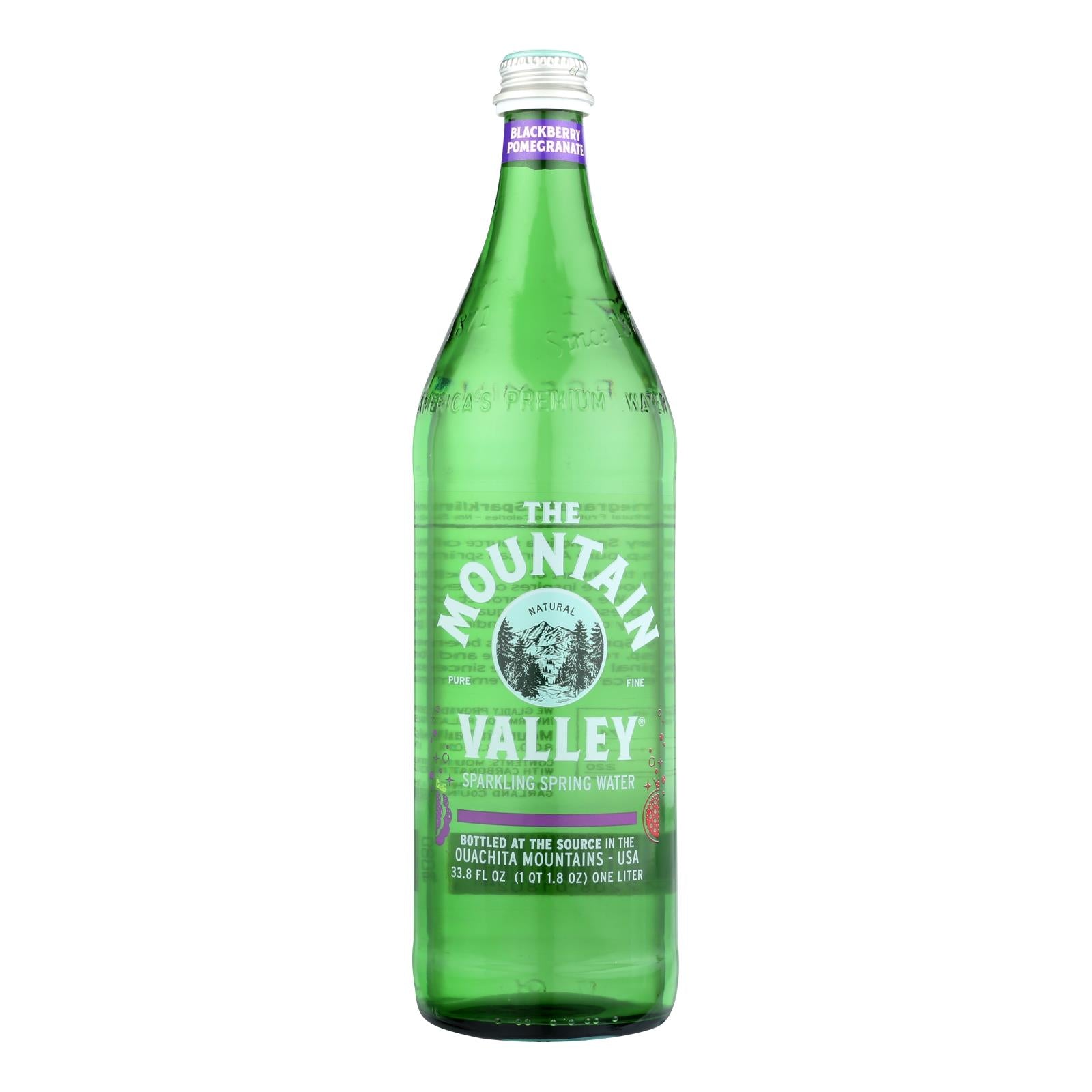The Mountain Valley Blackberry Pomegranate Sparkling Spring Water  - Case of 12 - 1 LTR