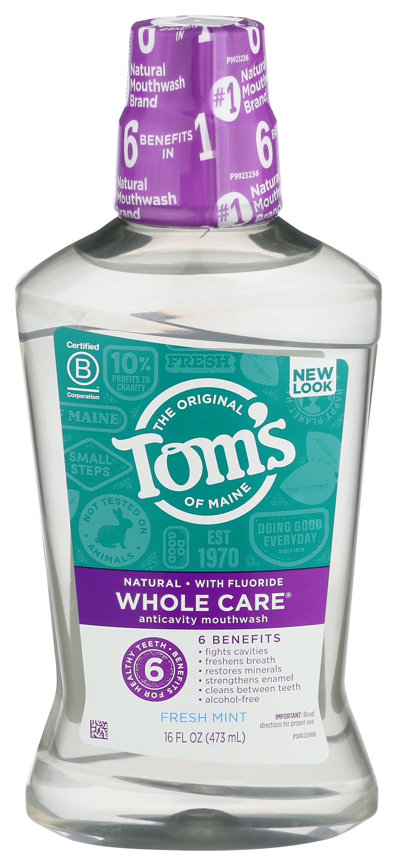 TOMS OF MAINE MOUTHWASH MINT WHOLE CARE - Case of 3