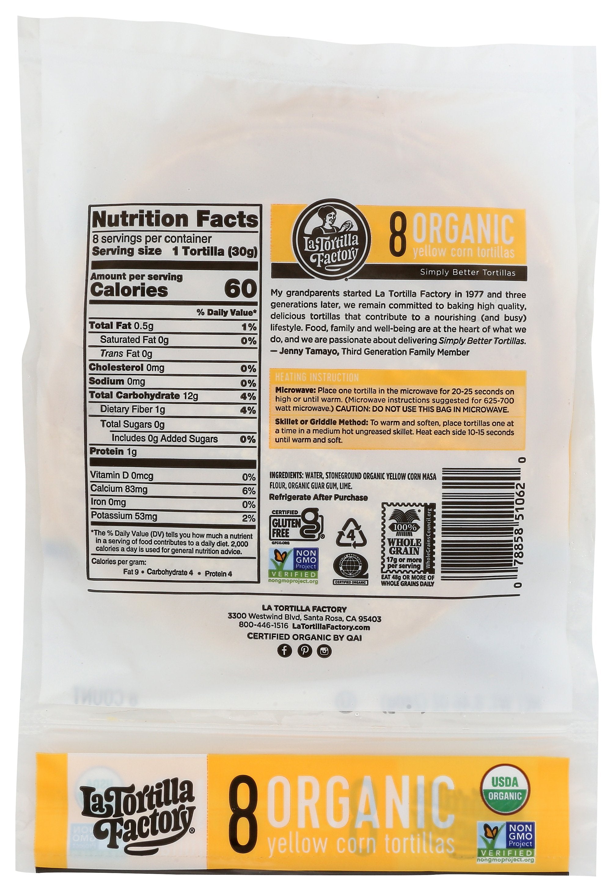LA TORTILLA FACTORY TORTILLA CORN YLLW 8CT OR - Case of 10