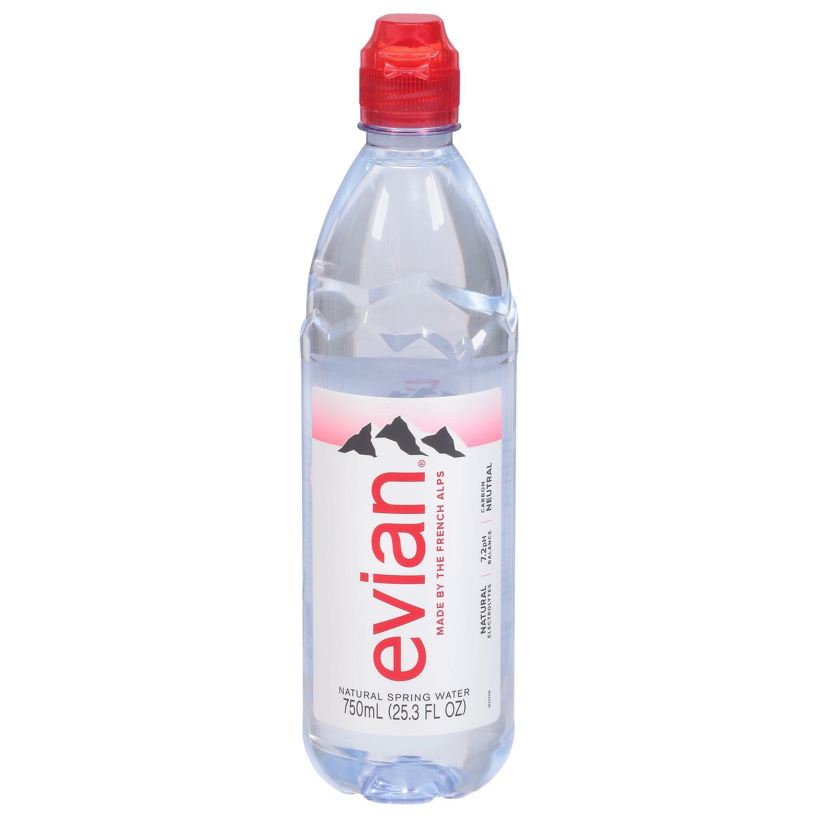 Evian's Spring Water - Spring Water Natural Sport Cap - Case of 12-25.4 Fluid Ounces
