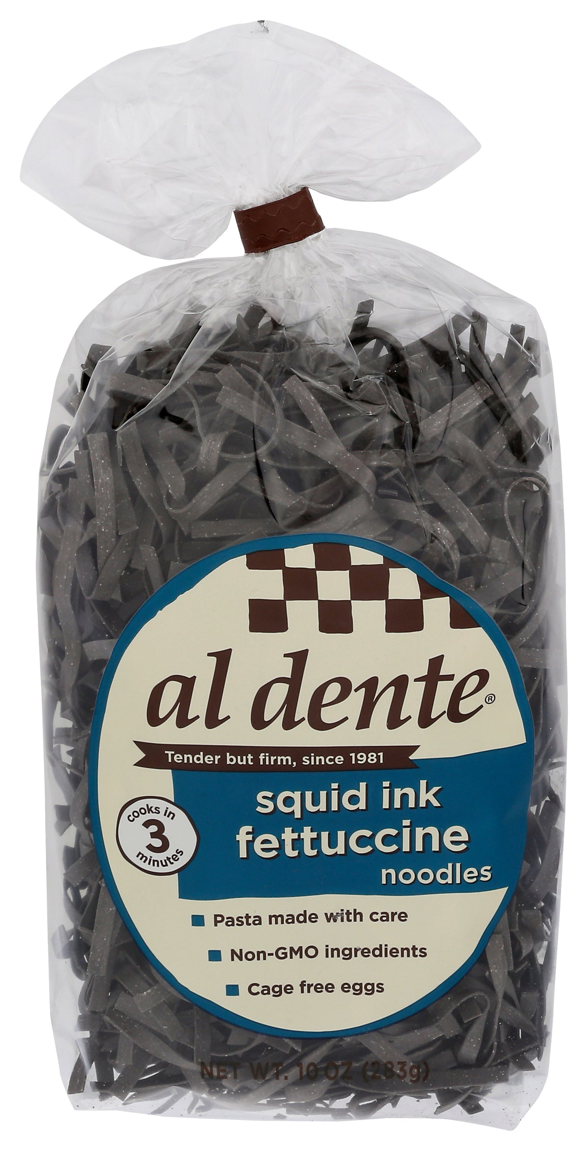 Al Dente Pasta Fettuccine Squid Ink - Pack of 6 - 10 oz