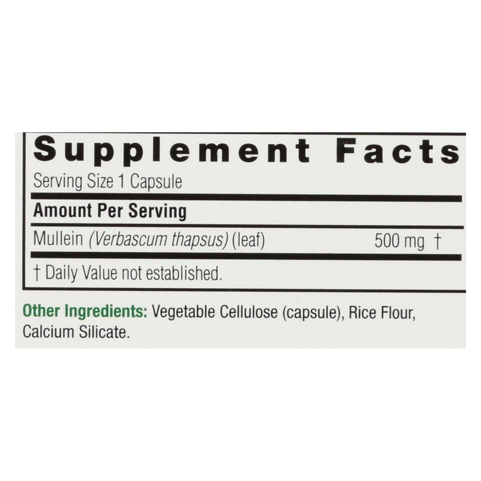 Nature's Answer Mullein Leaf Supplement - 90 Softgels