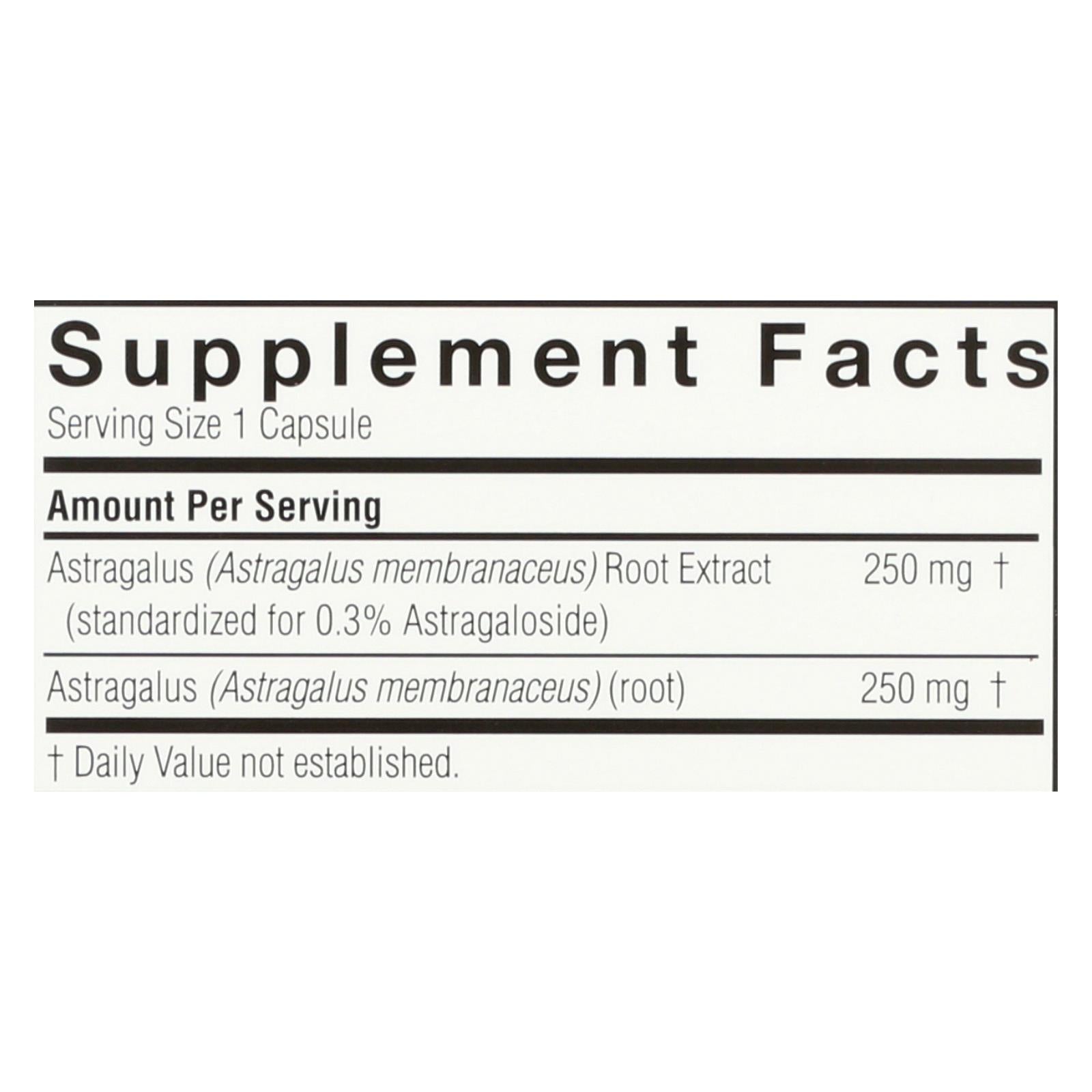 Nature's Answer Astragalus Root Extract, 60 Veg Capsules