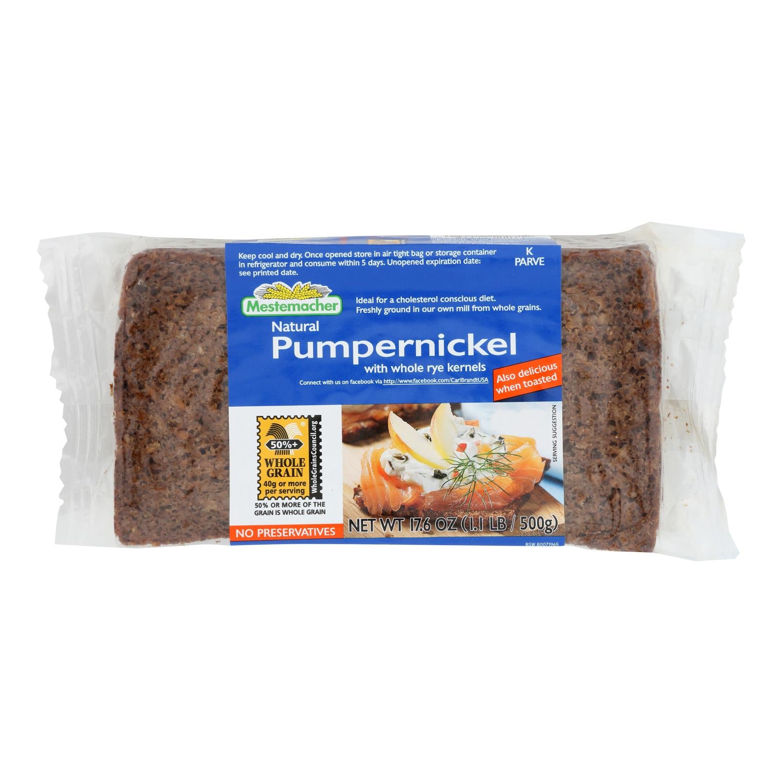 Mestemacher Bread Bread - Westphalian Classic - Pumpernickel - 17.6 Oz - Case Of 12