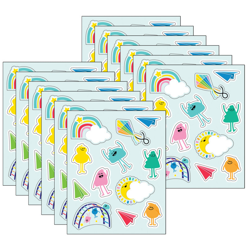 CARSON DELLOSA EDUCATION - Happy Place Shape Stickers, 72 Per Pack, 12 Packs