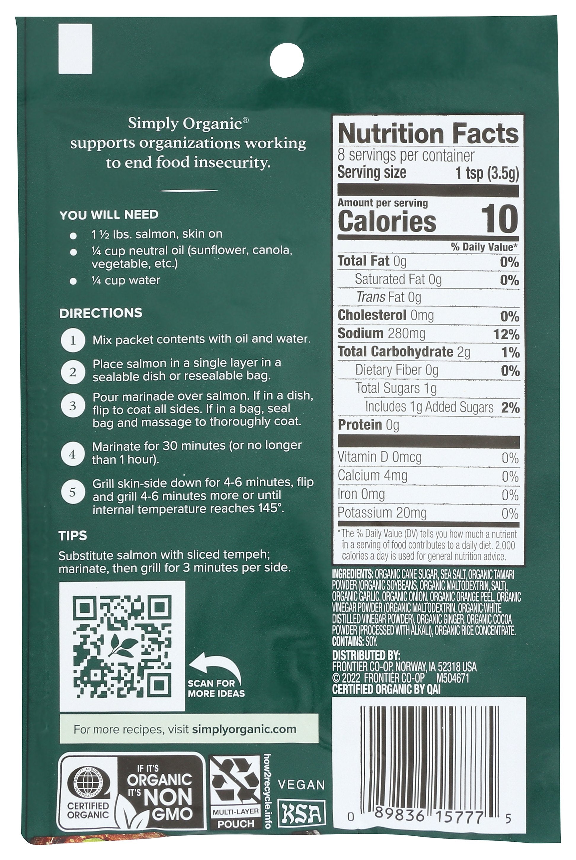 SIMPLY ORGANIC MIX TERIYAKI MARINADE - Case of 12