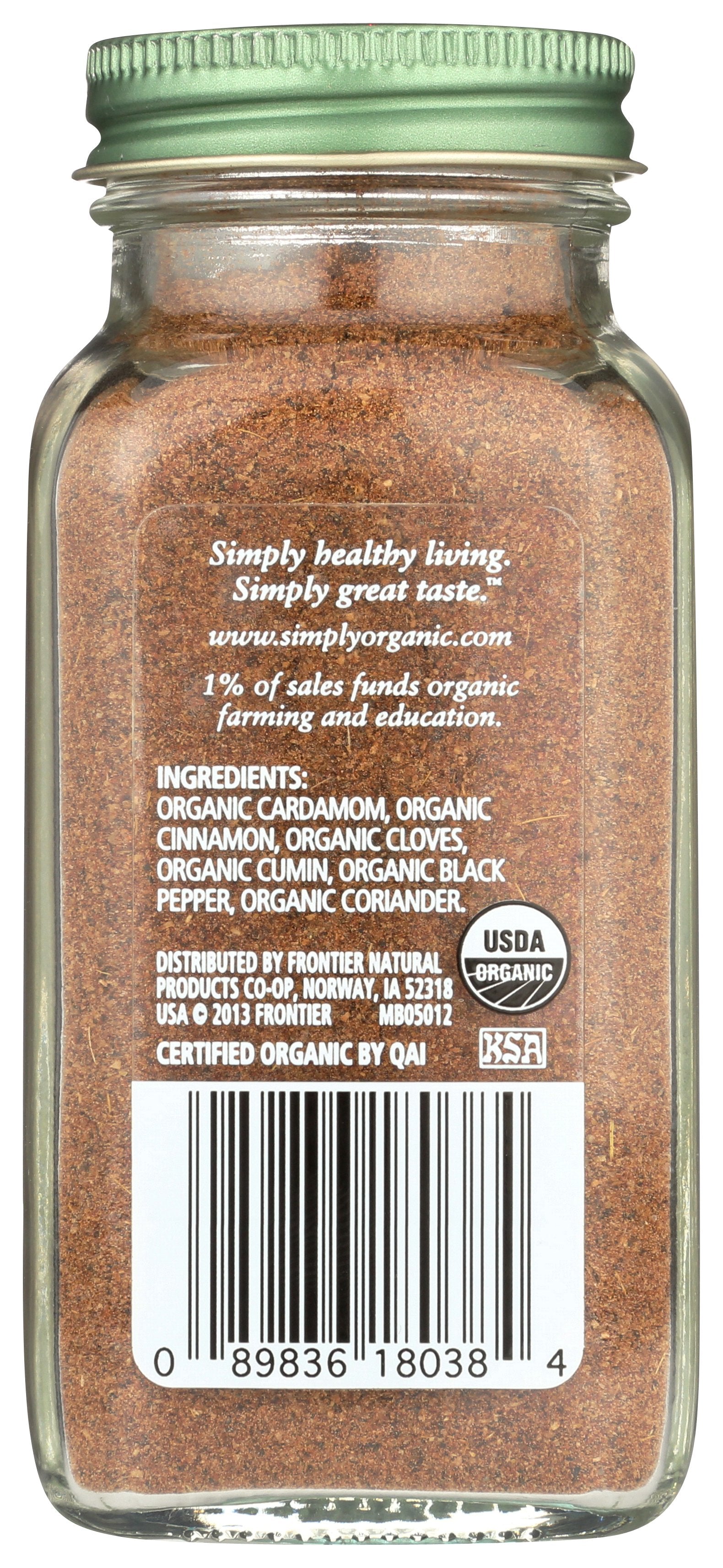 SIMPLY ORGANIC SSNNG GARAM MASALA BTTL - Case of 6