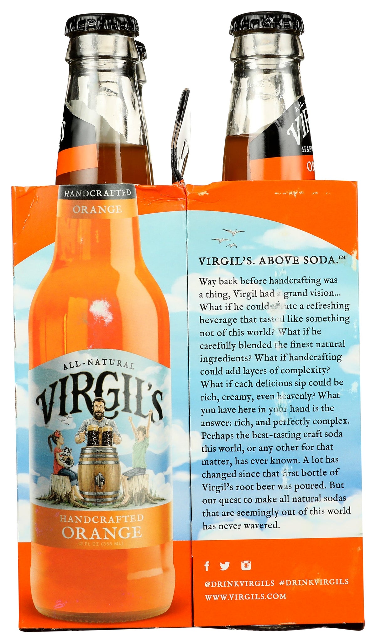 VIRGILS SODA CREAM ORANGE 4PK - Case of 6