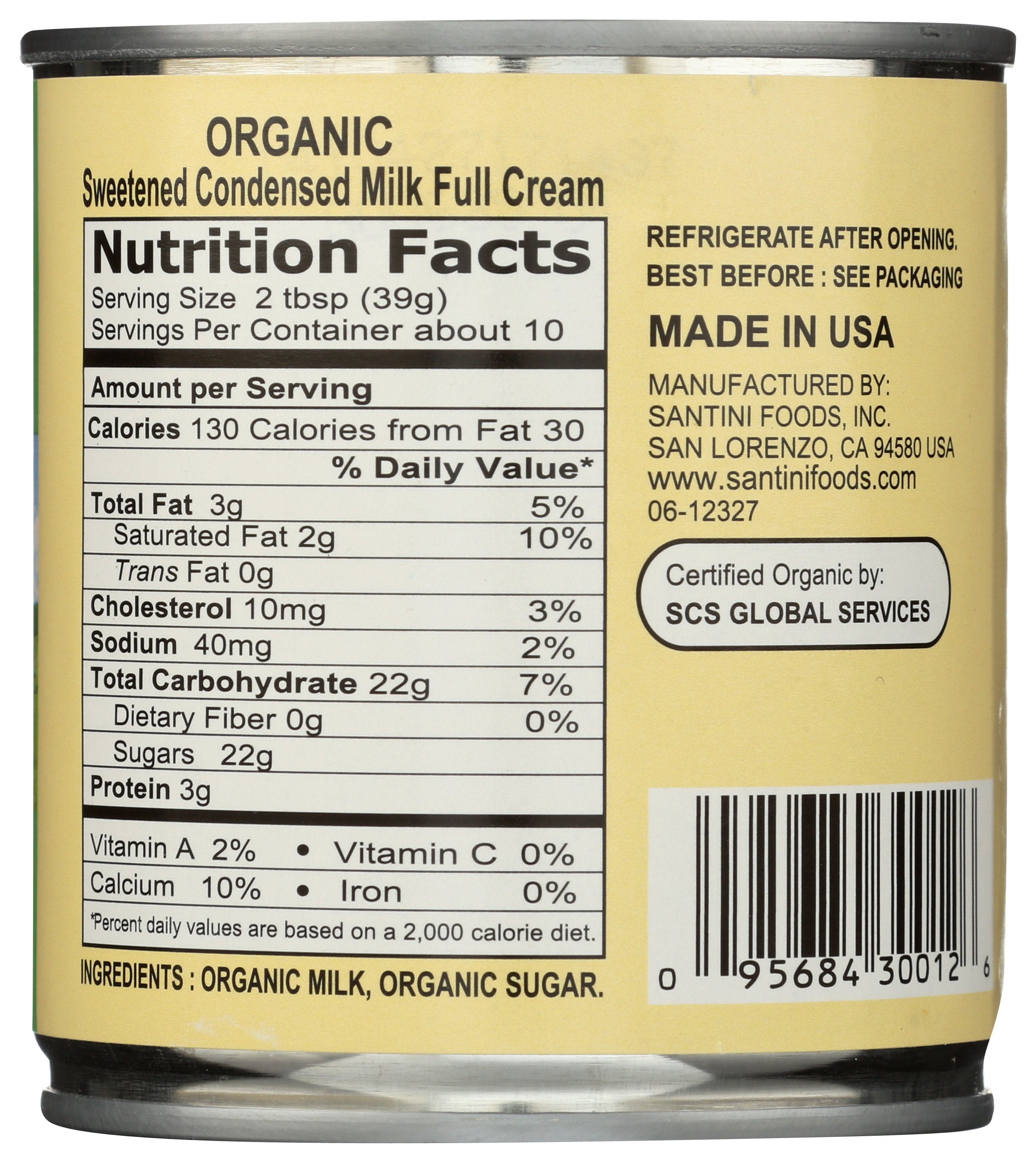 CALIFORNIA FARMS MILK CONDENSED SWEETND ORG - Case of 12