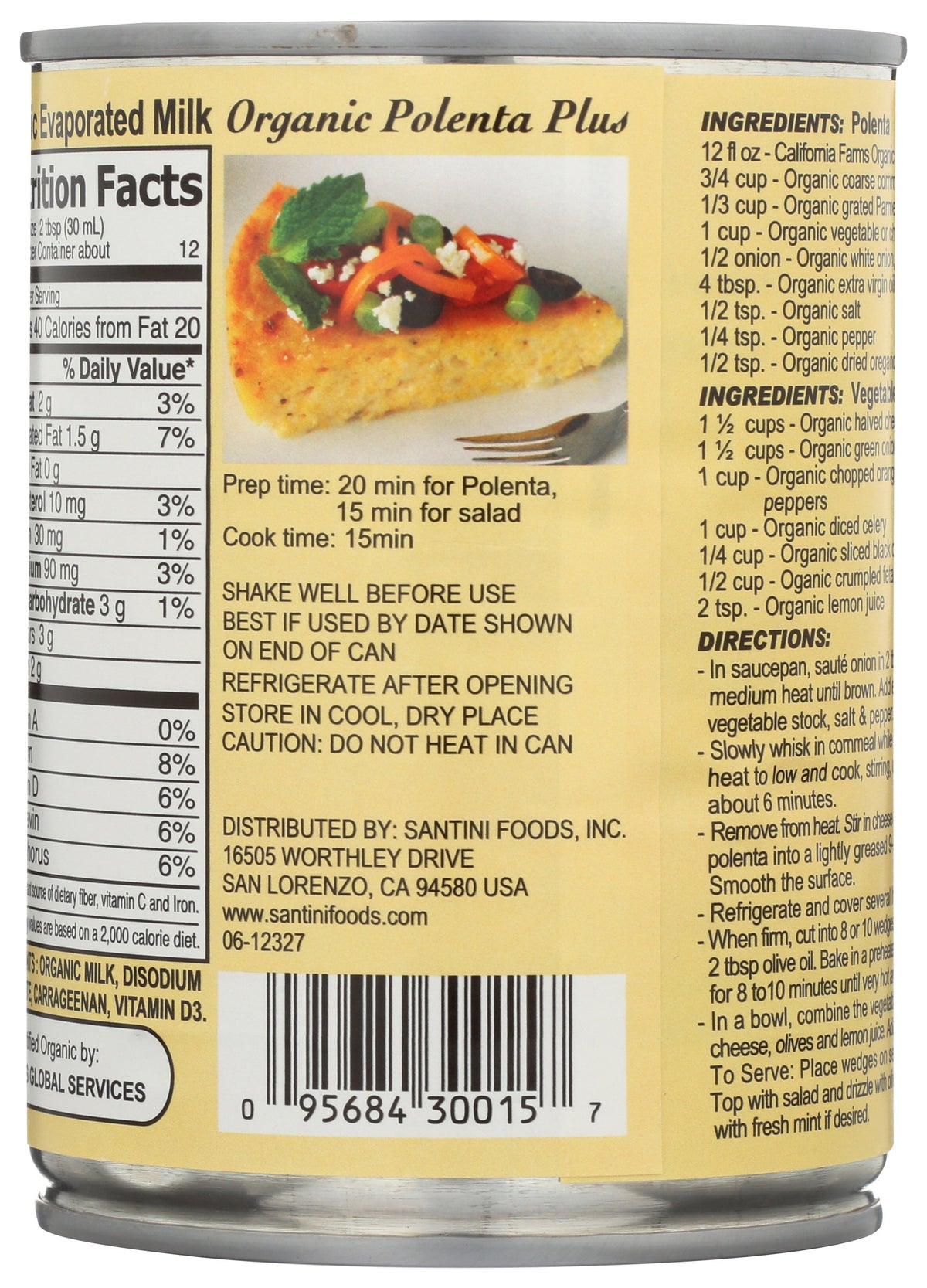 CALIFORNIA FARMS MILK EVAPORATED ORG - Case of 12