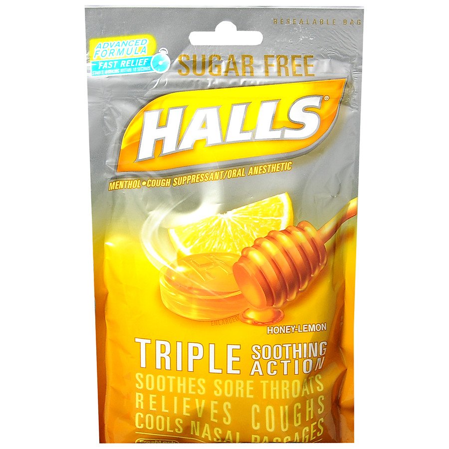 DOT Foods - Kraft Foods Inc - Cold and Cough Relief Halls® Sugar-Free 7.6 mg Strength Lozenge 25 per Bag [1/EA]