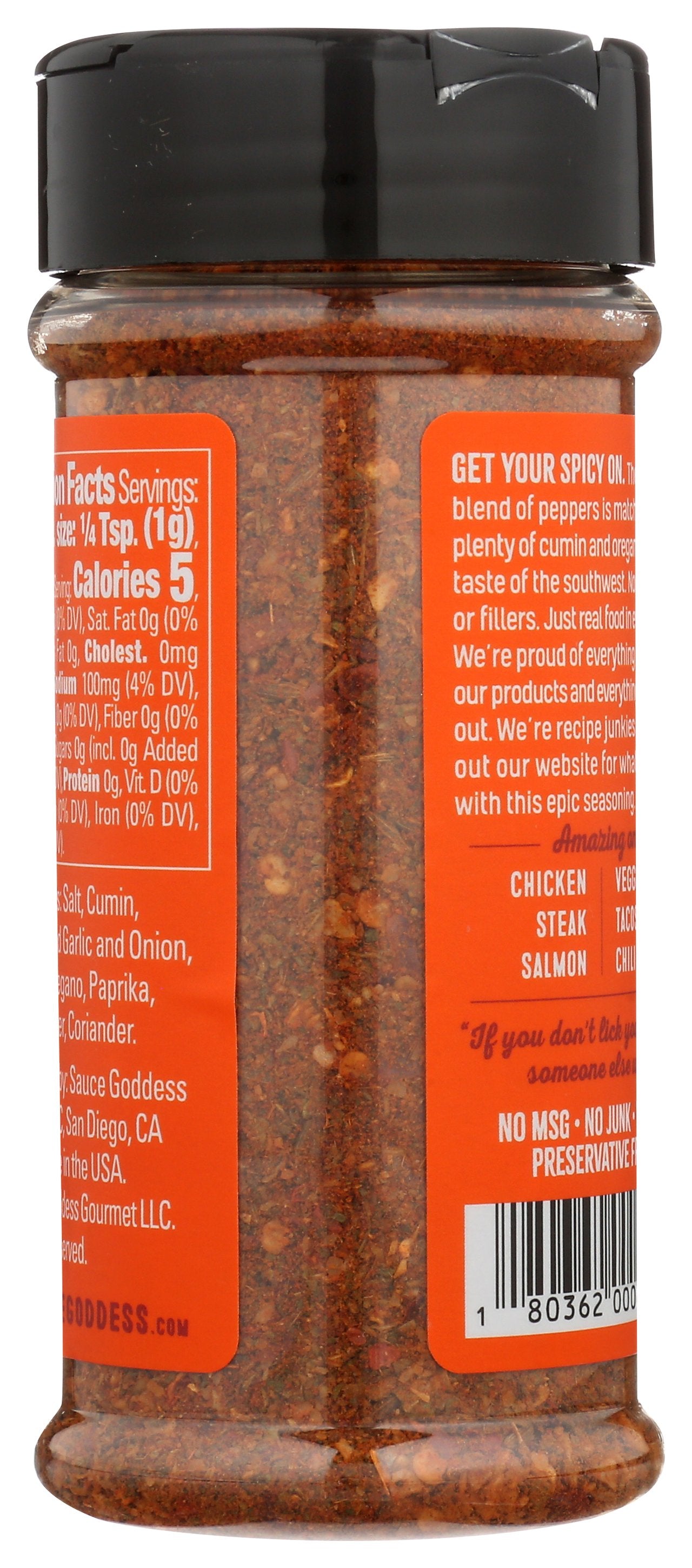 SAUCE GODDESS SPICE LATIN HEAT SHAKER - Case of 6