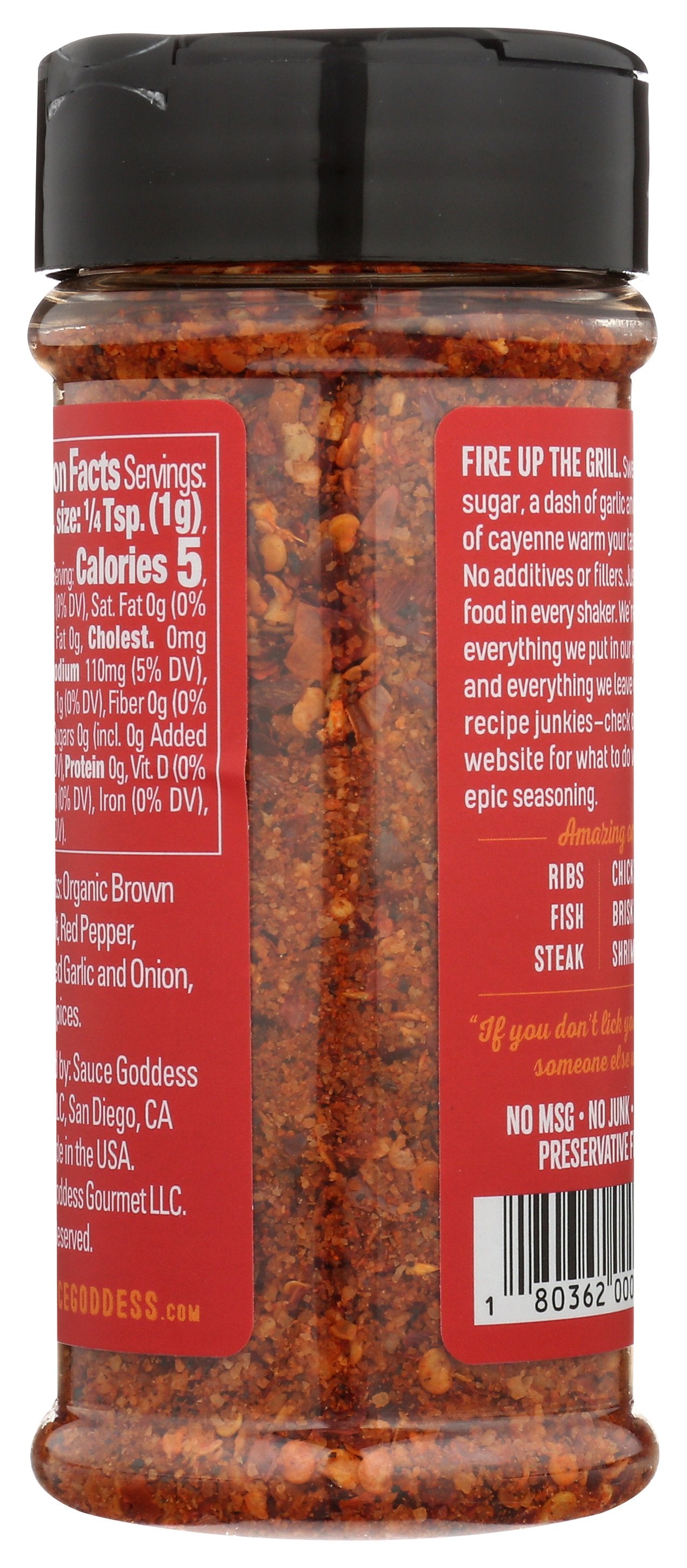SAUCE GODDESS SPICE SWEET HEAT SHAKER - Case of 6