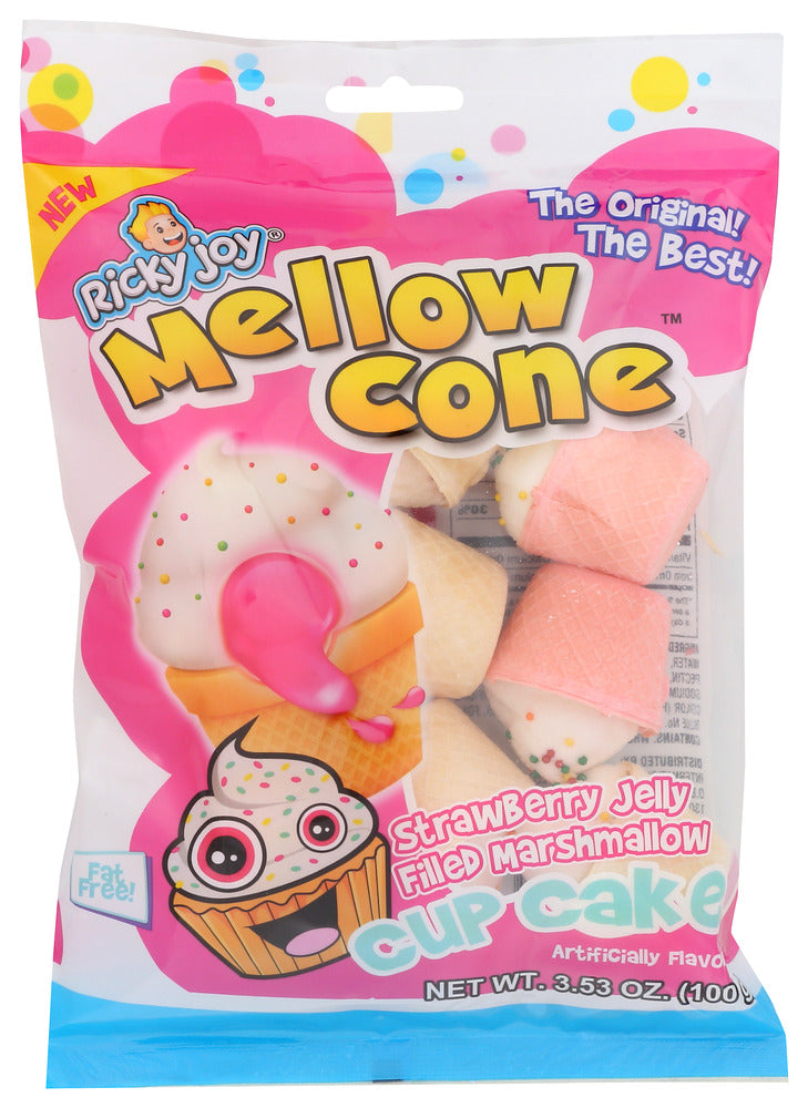 Ricky Joy: Mellow Cone Cupcake Strawberry - Case of 18 - 3.53oz