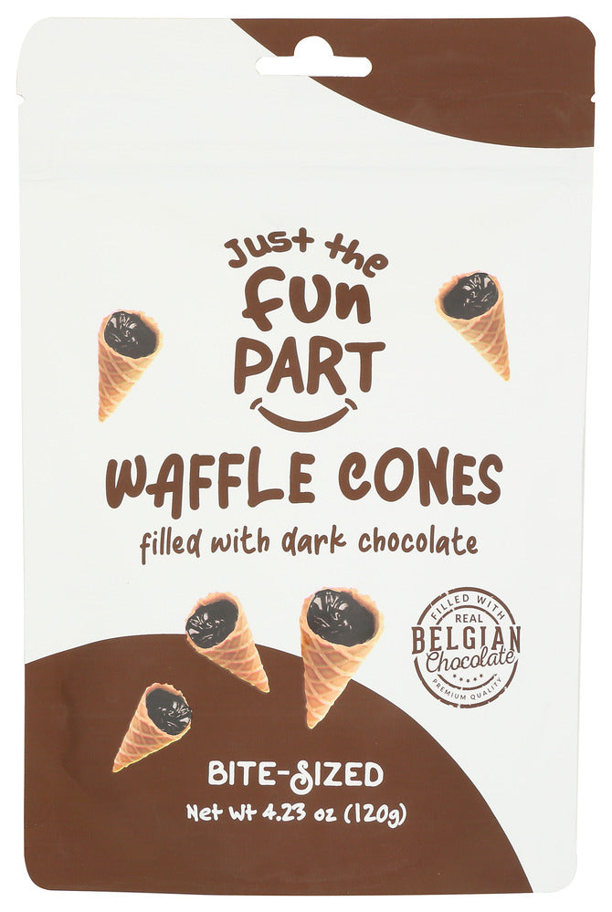 Just the Fun Part Waffle Cone Mini Dark Chocolate - Case of 6 - 4.23 oz