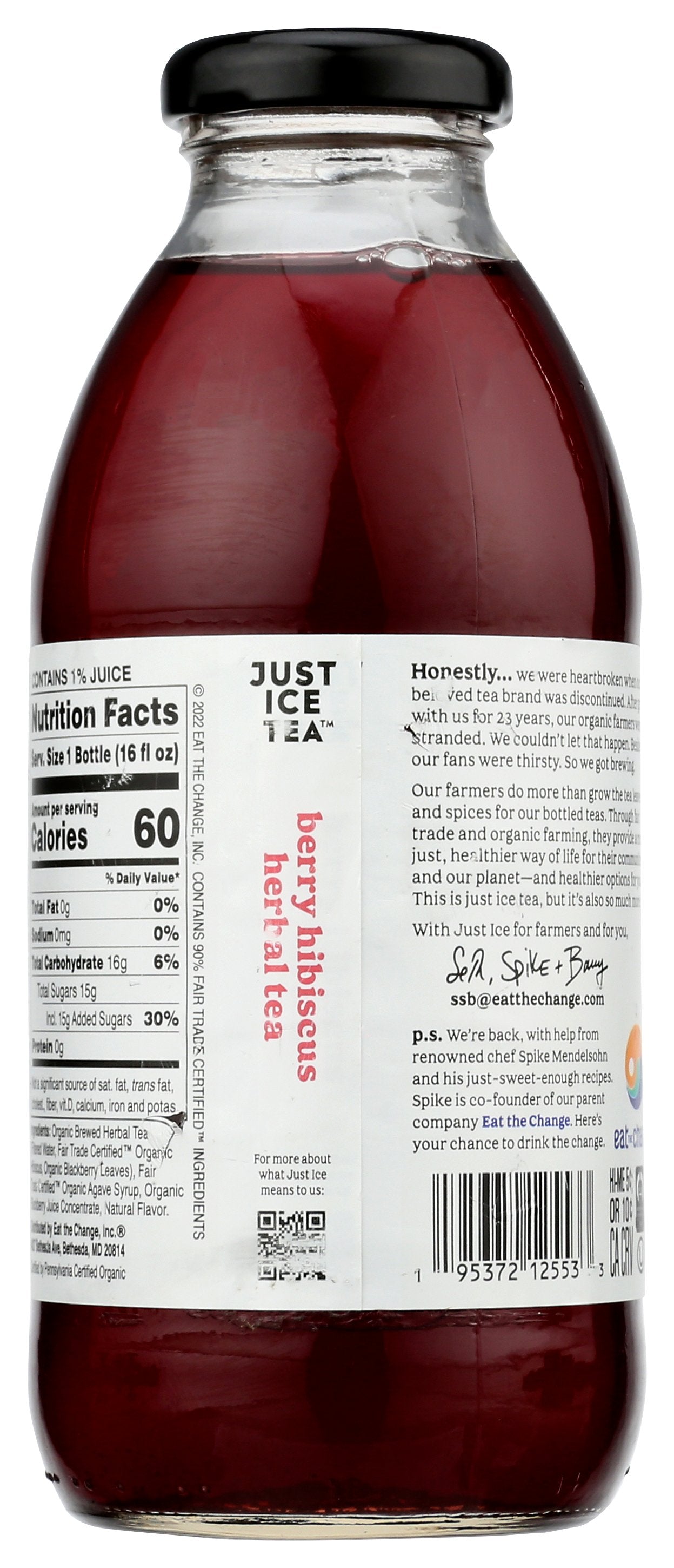 JUST ICE TEA TEA BER HIB ORG - Case of 12