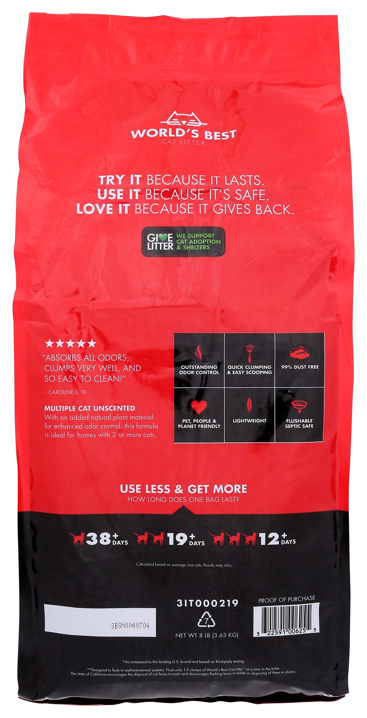 WORLDS BEST CAT LITTER LITTER MULTI CAT CLUMP
