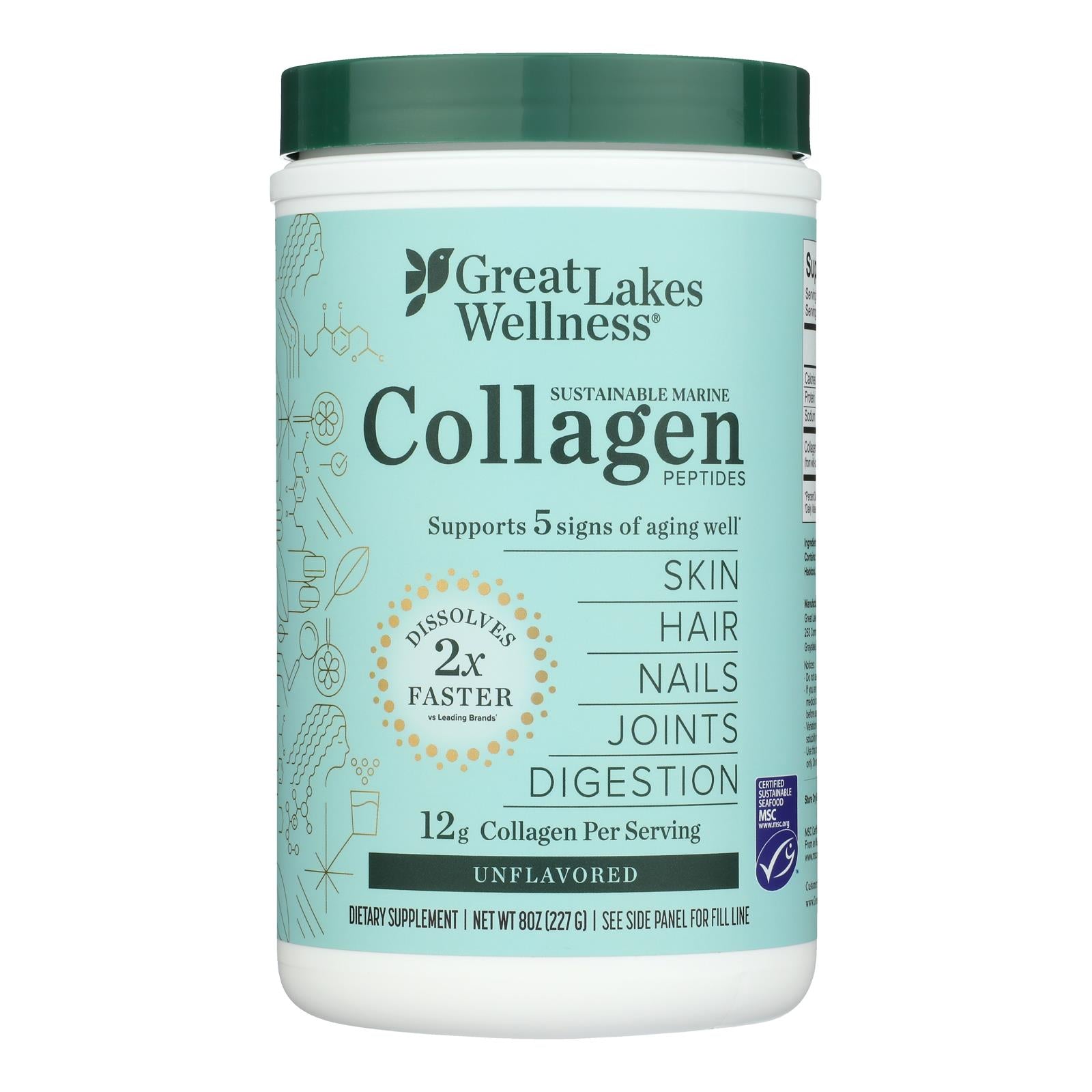 Great Lakes Wellness - Collagen Peptides Unflav - EA of 1-8 OZ