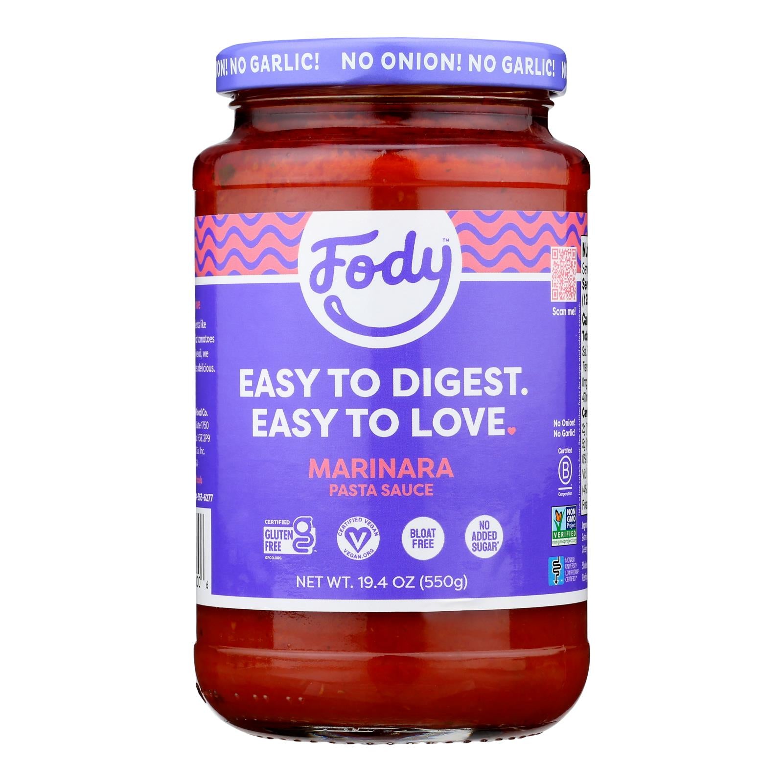 Fody Food Co. Pasta Sauce - Case of 6 - 19.4 OZ [2301224]
