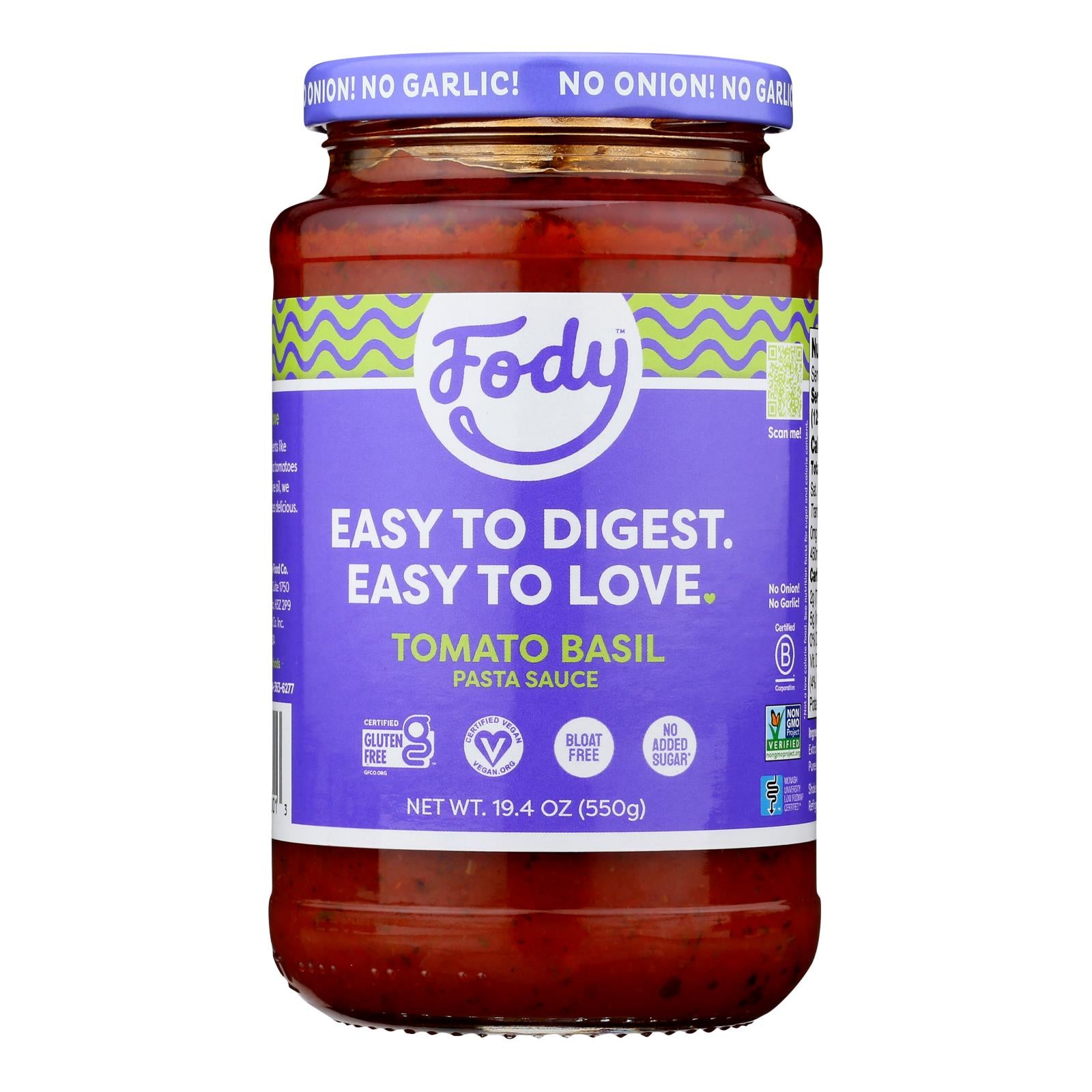 Fody Food Co. Pasta Sauce - Case of 6 - 19.4 OZ [2301257]