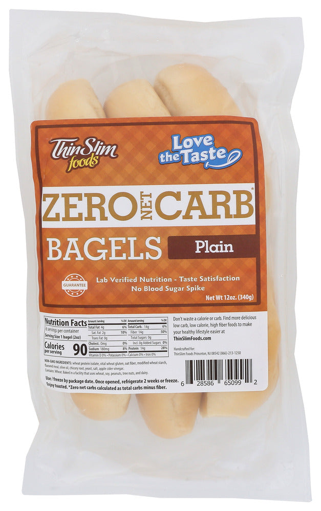 Thinslim Foods Bagel Plain Low Carb - Case of 6 - 12 oz