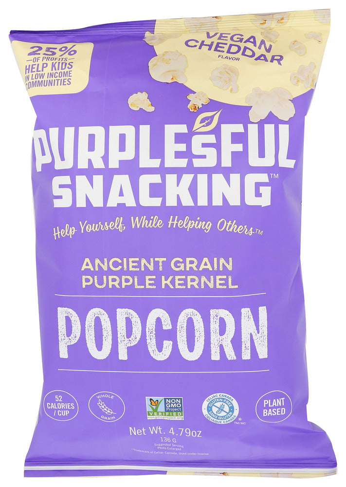 Purplesful Popcorn Vegan Cheddar - Pack of 9 - 4.79 OZ