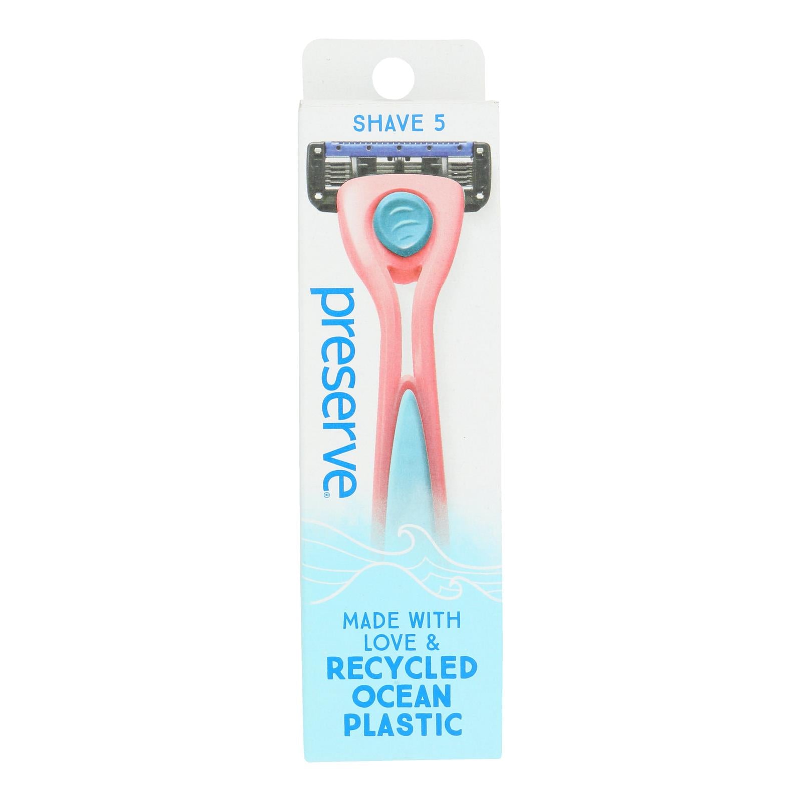 Preserve - Razor Popi Shave 5 Coral - Case of 6-1 CT