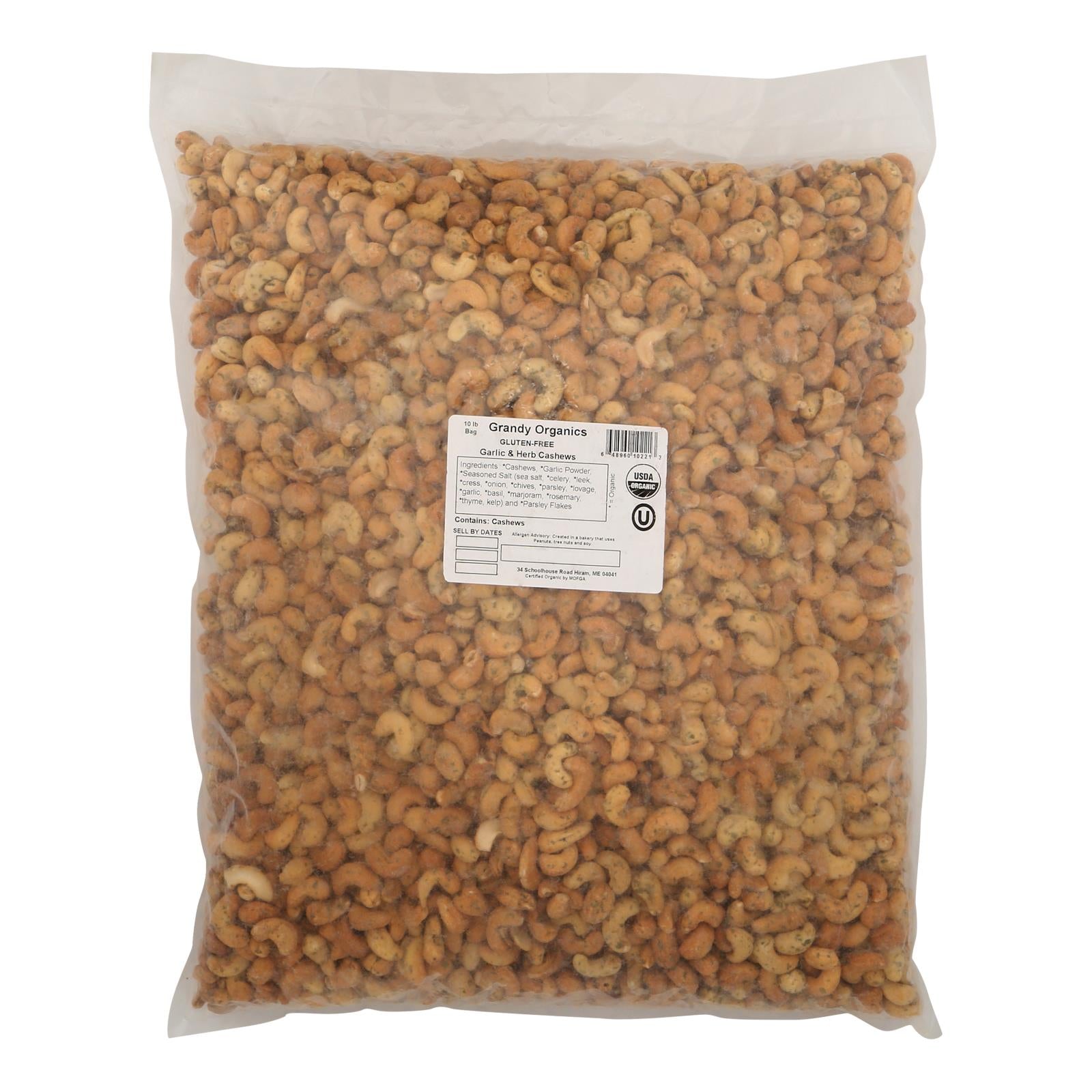Grandy Oats Herb Cashews Garlic - Single Bulk Item - 10lb