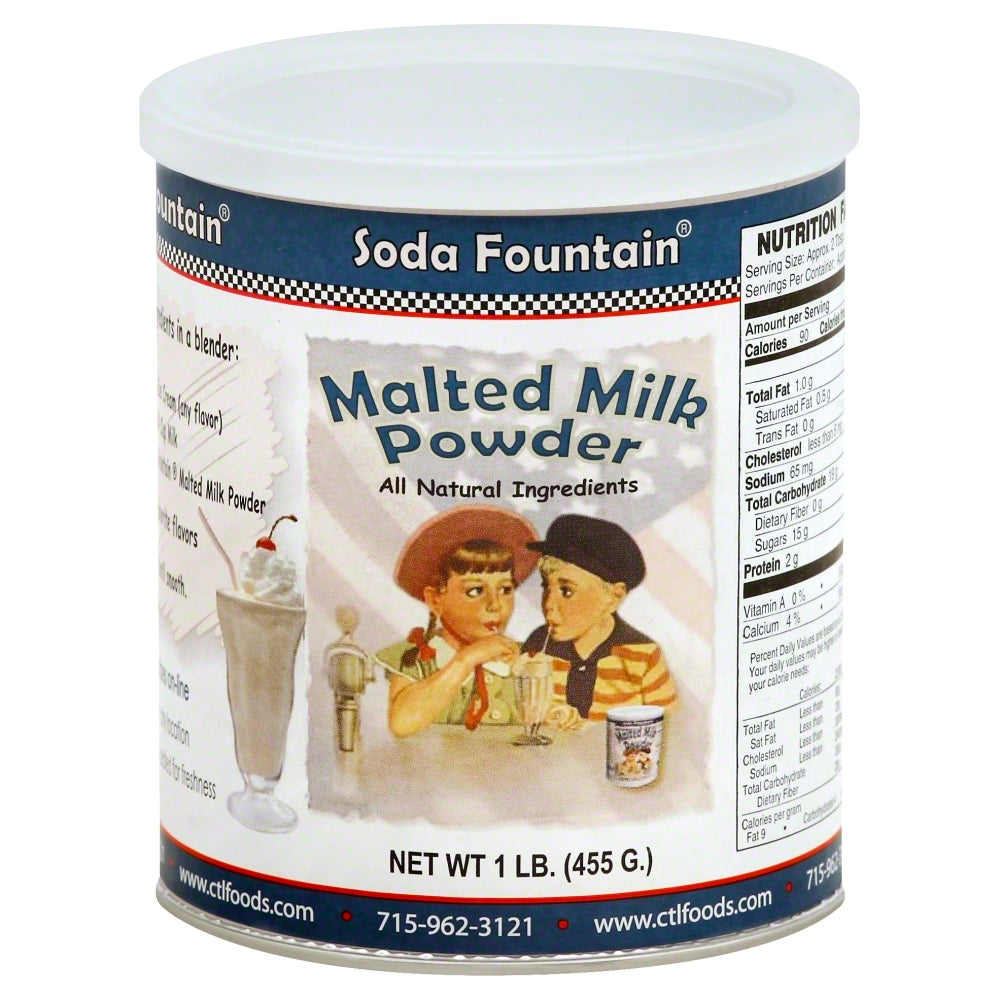 Soda Fountain Soda Fountain Malted Milk Powder  - 16 oz (Case of 6)