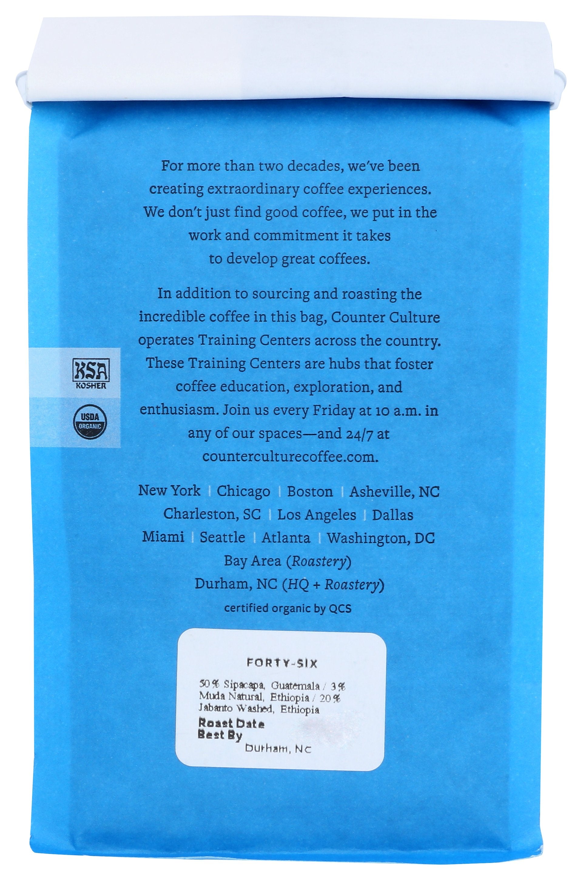 COUNTER CULTURE COFFEE BEAN FORTY SIX - Case of 6