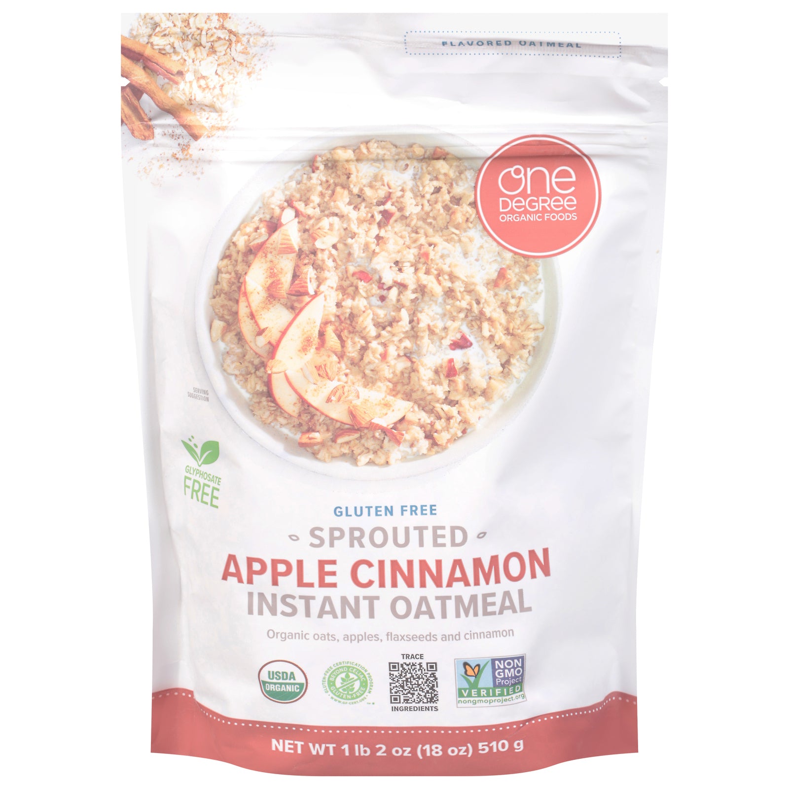 One Degree Organic Foods - Sprt Otml Og2 Apl Cinnmn - CS of 6-18 OZ