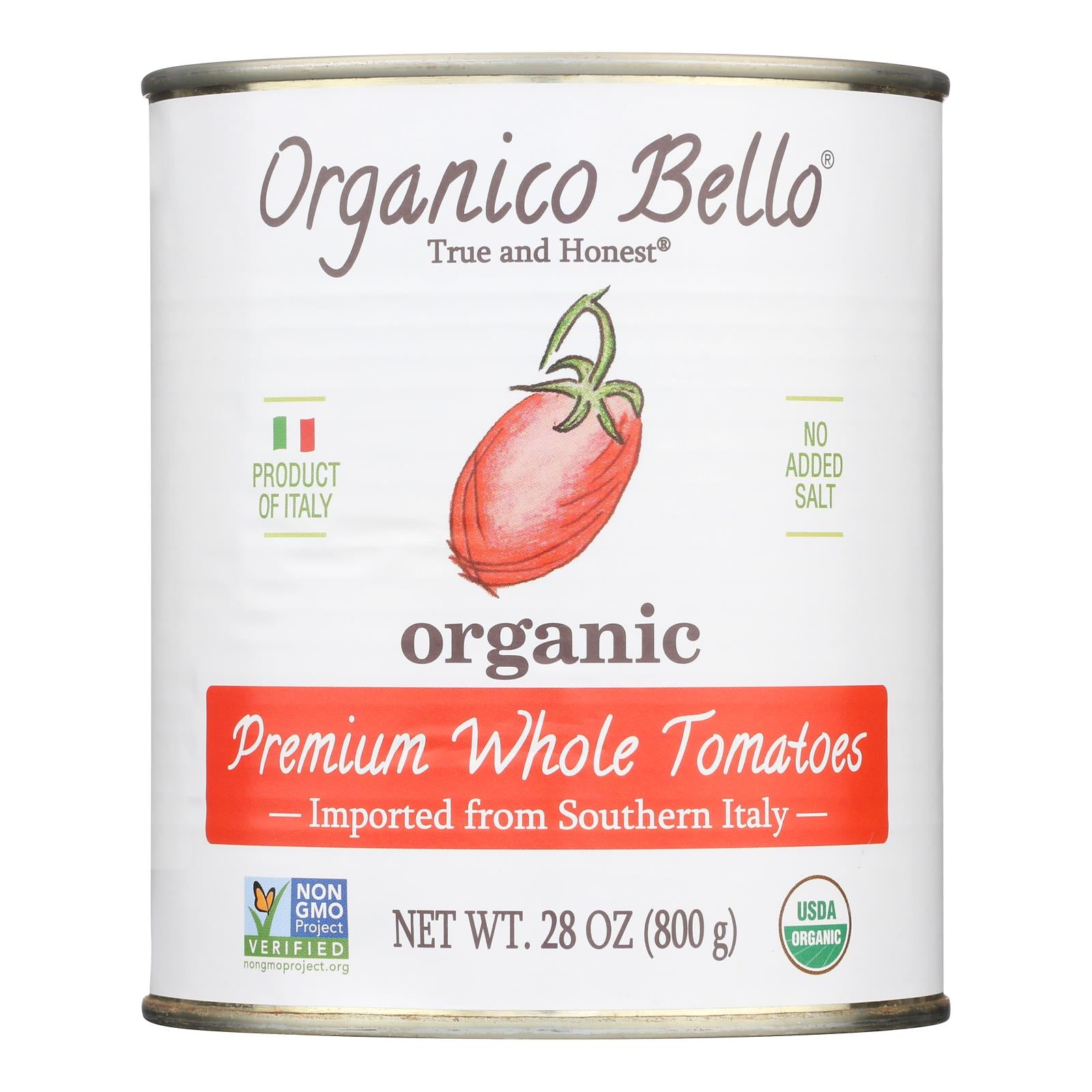 Organico Bello Tomatoes - Organic - Whole - Case Of 12 - 28 Oz