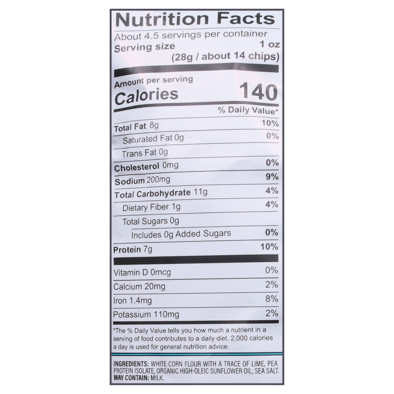 Simply Protein - Tortilla Chips Sea Salt - CS of 10-4.58 OZ