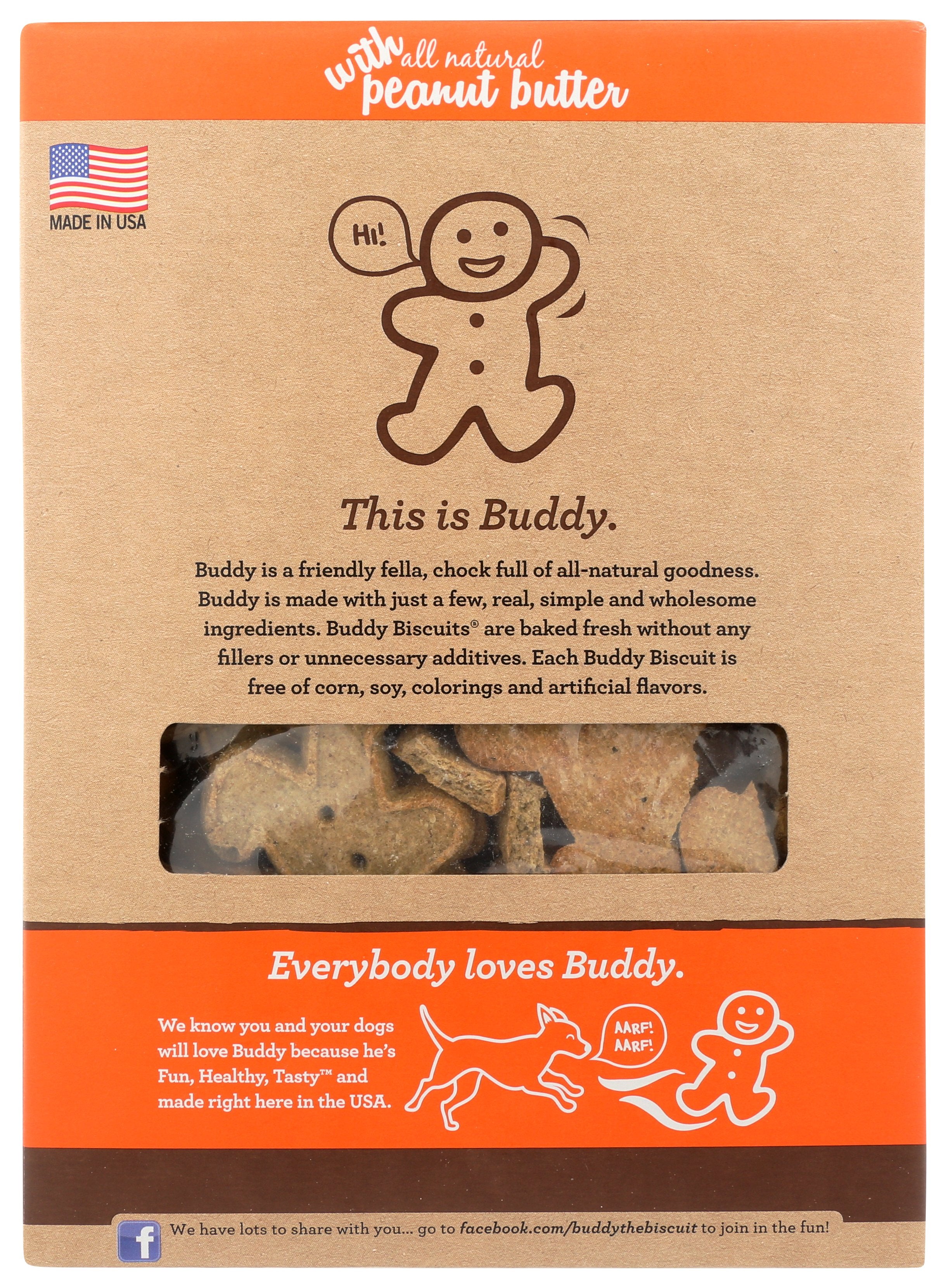 BUDDY BISCUITS TREAT BAKED DOG PNUT BTTR - Case of 6