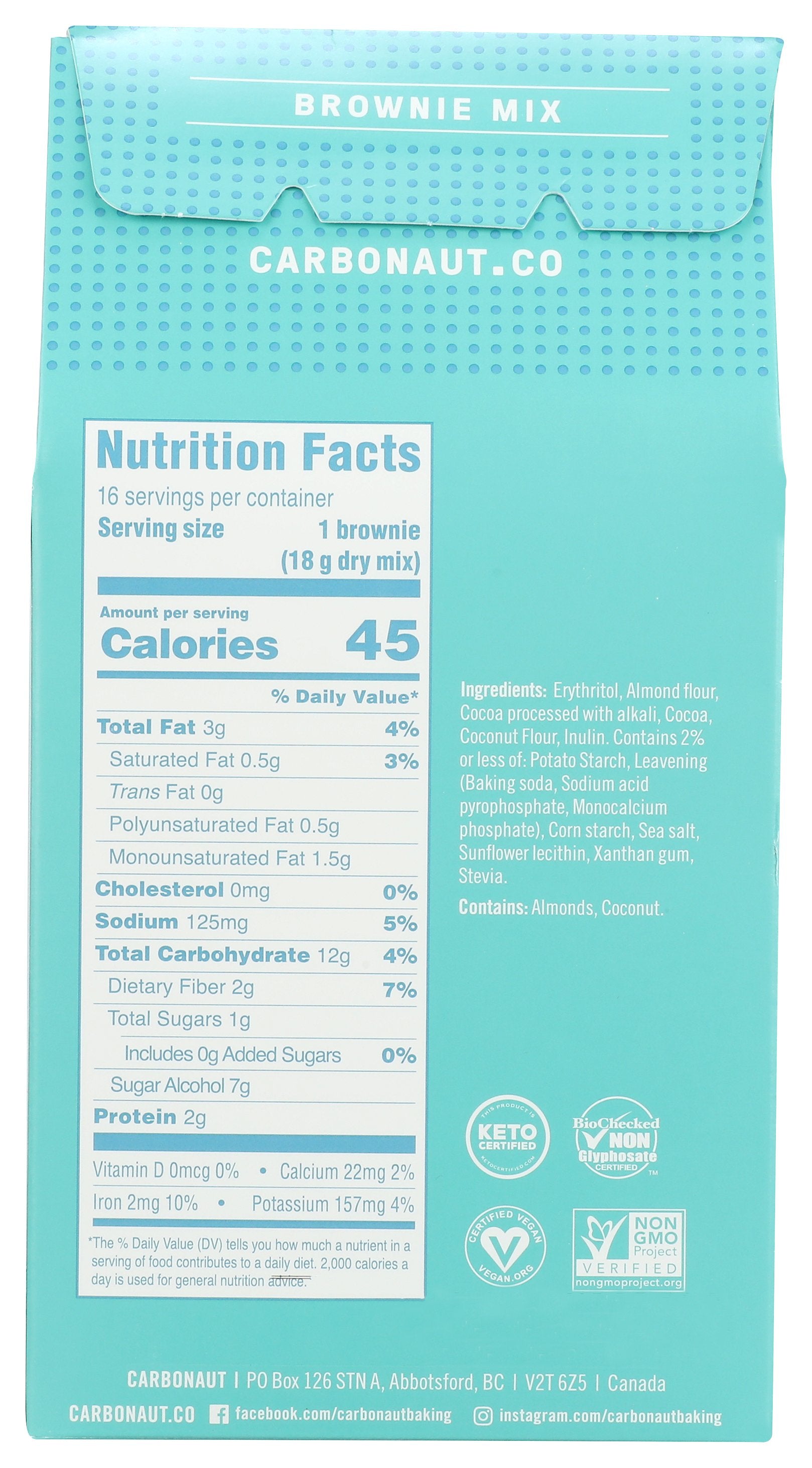 CARBONAUT MIX BROWNIE LOW CARB - Case of 6
