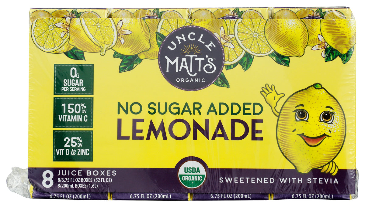 UNCLE MATTS ORGANIC JUICE BOX LEMONADE 8PK - Case of 4