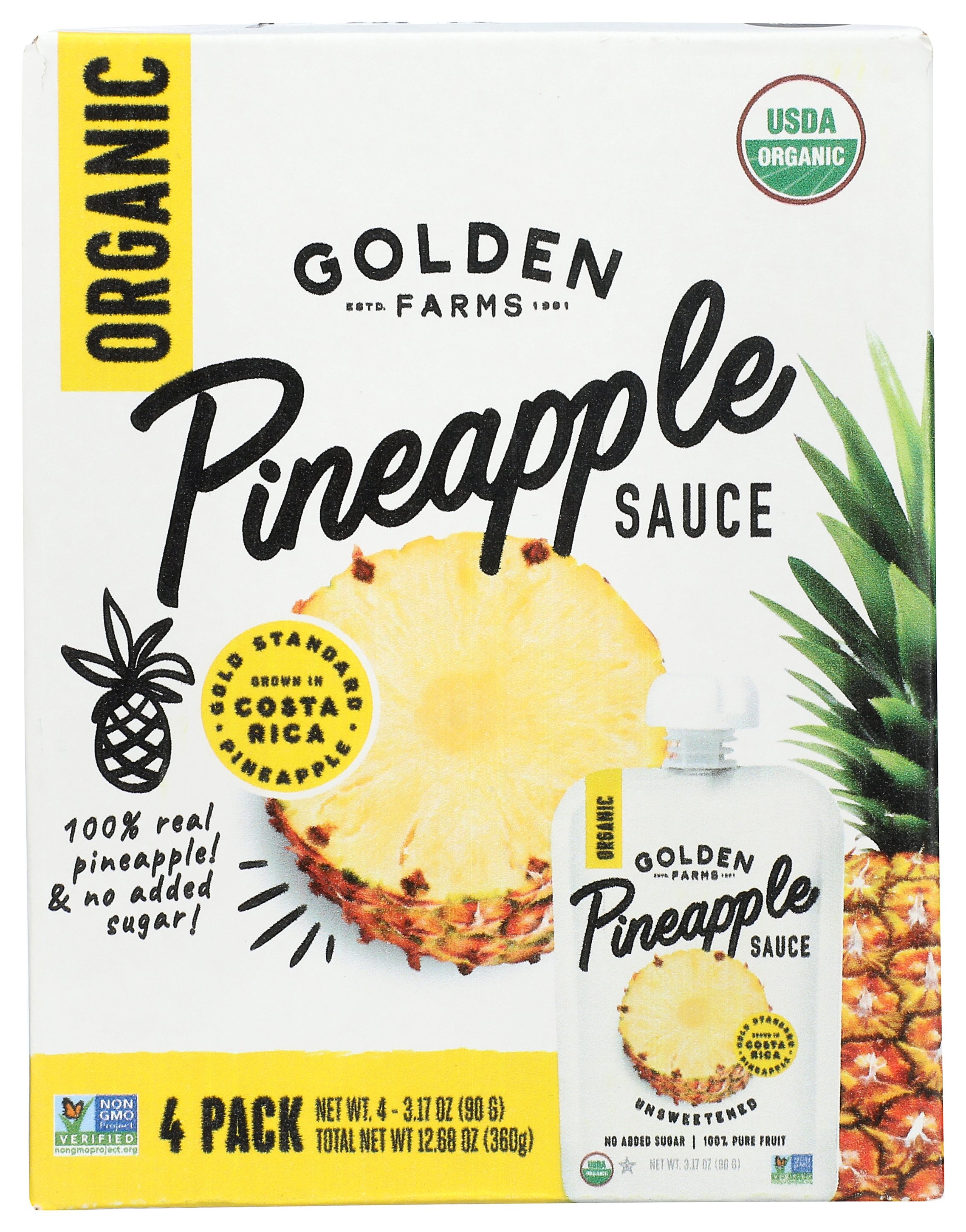 GOLDEN FARMS SAUCE PINEAPPLE ORG 4PK - Case of 6