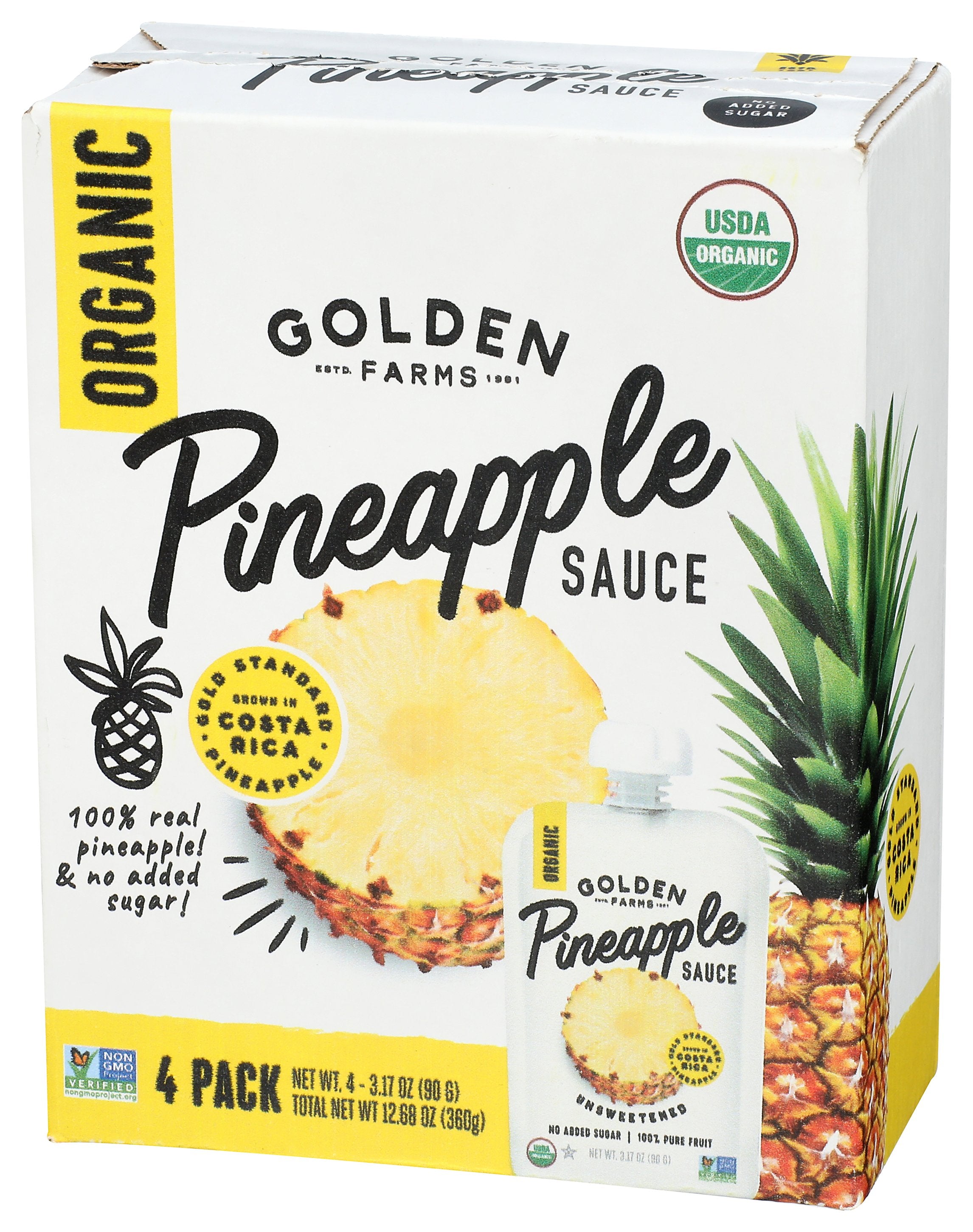 GOLDEN FARMS SAUCE PINEAPPLE ORG 4PK - Case of 6