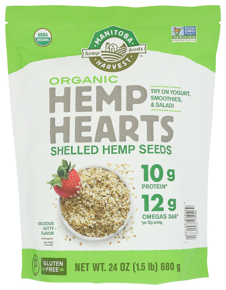 Manitoba Harvest Organic Hemp Hearts Shelled Hemp Seeds - Case of 1 - 24 oz