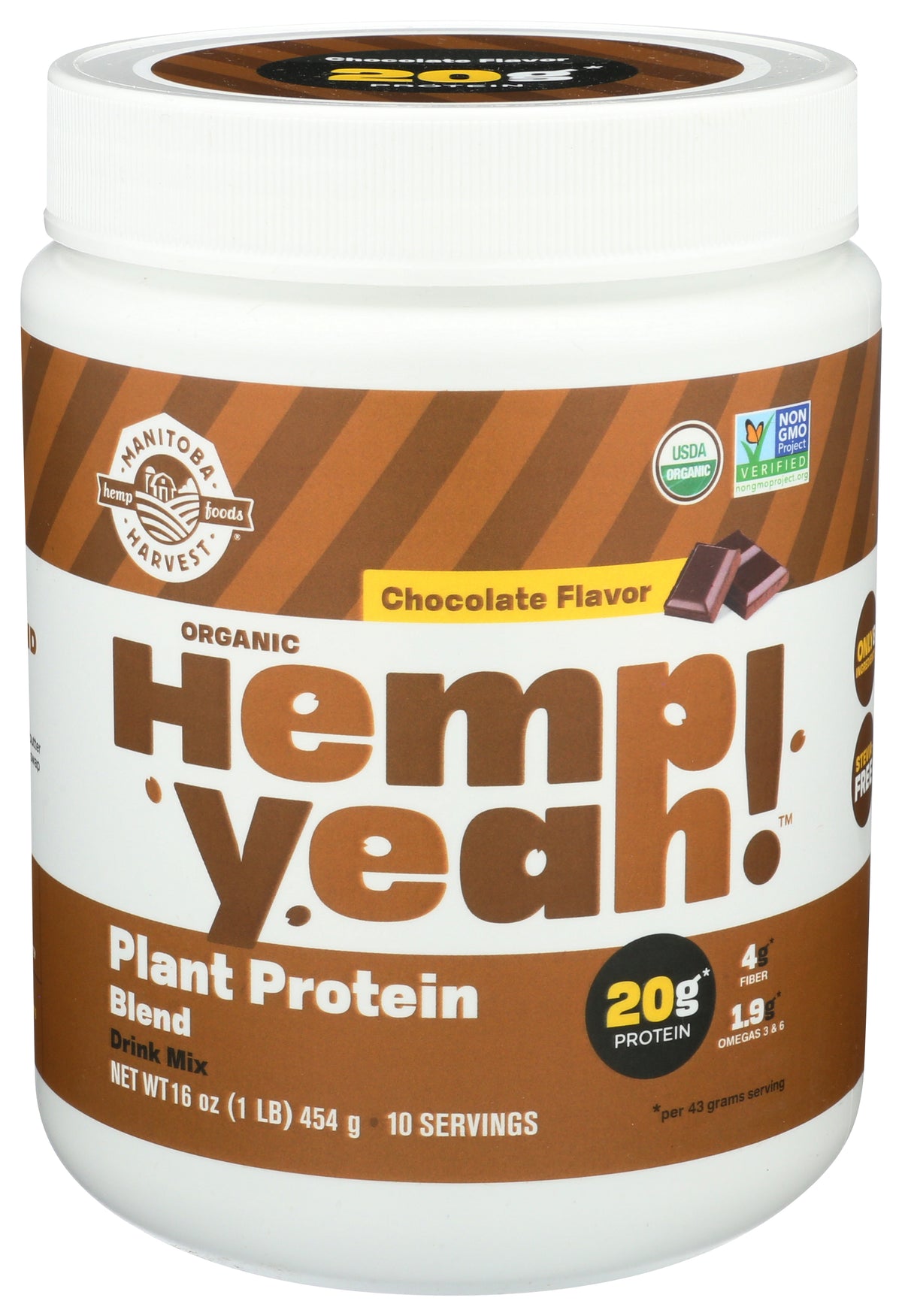Manitoba Harvest Hemp Yeah! Plant Protein Blend Chocolate 16 oz
