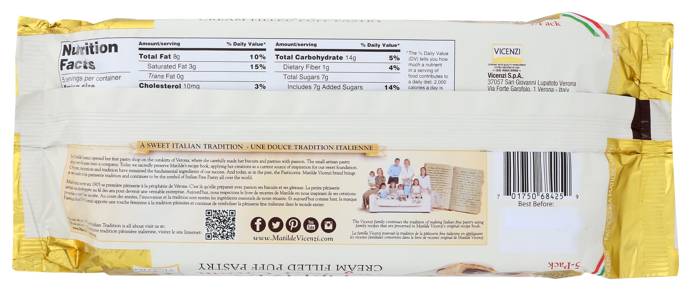VICENZI PUFF PSTRY DELIZIA HZLNT - Case of 8