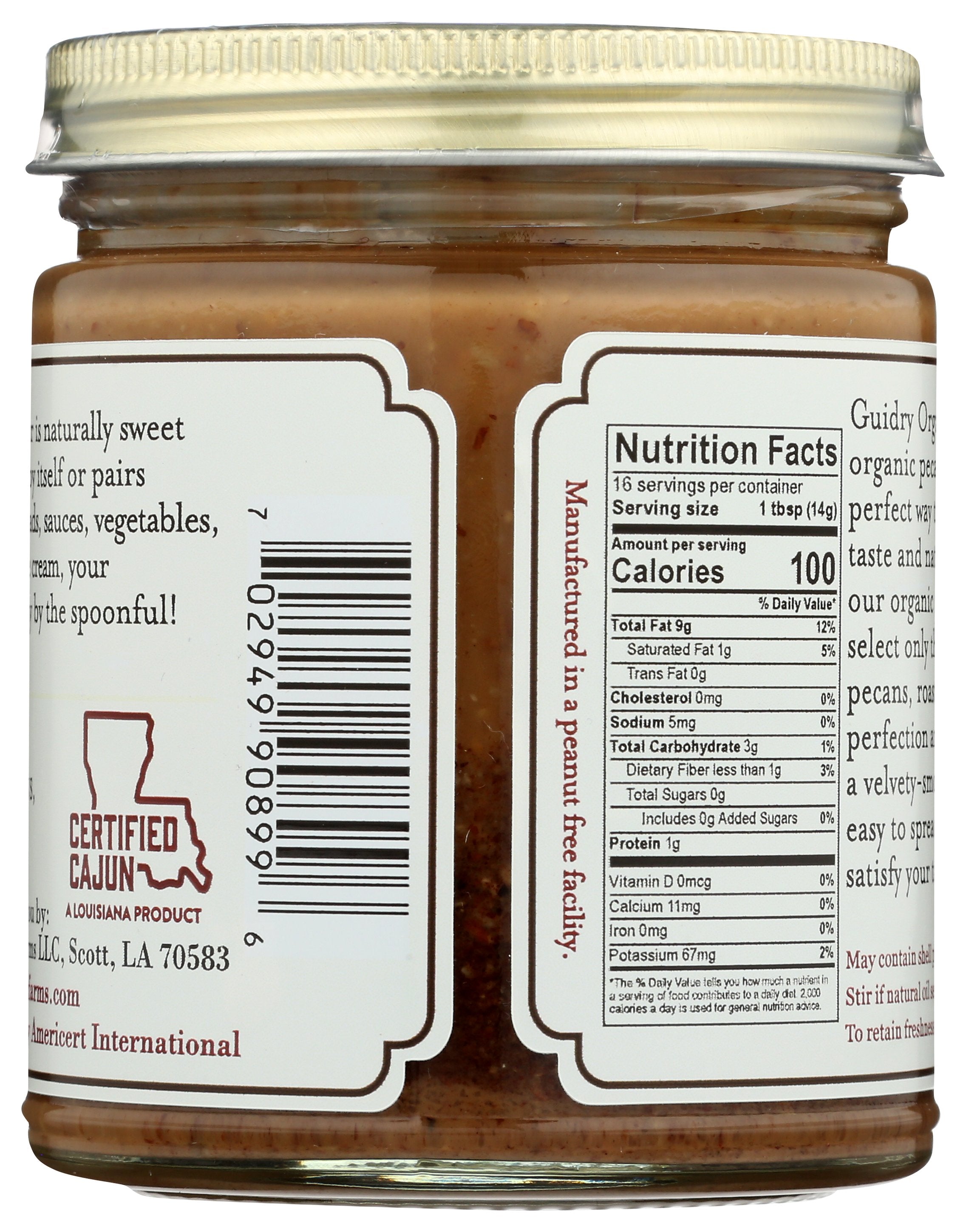 GUIDRY ORGANIC FARMS BUTTER PECAN ORG - Case of 12