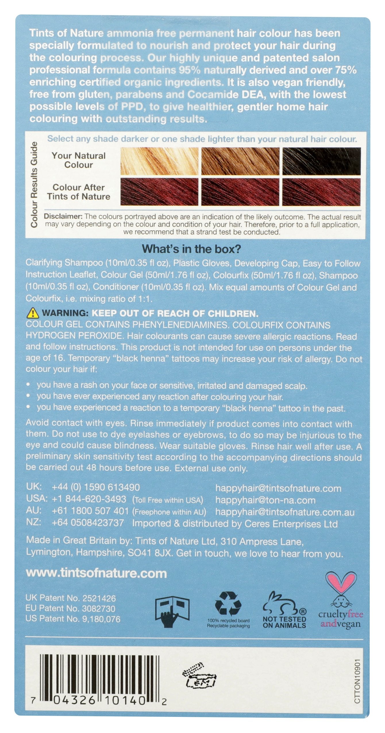 TINTS OF NATURE COLOUR HAIR 4RR ERTH RED - Case of 3